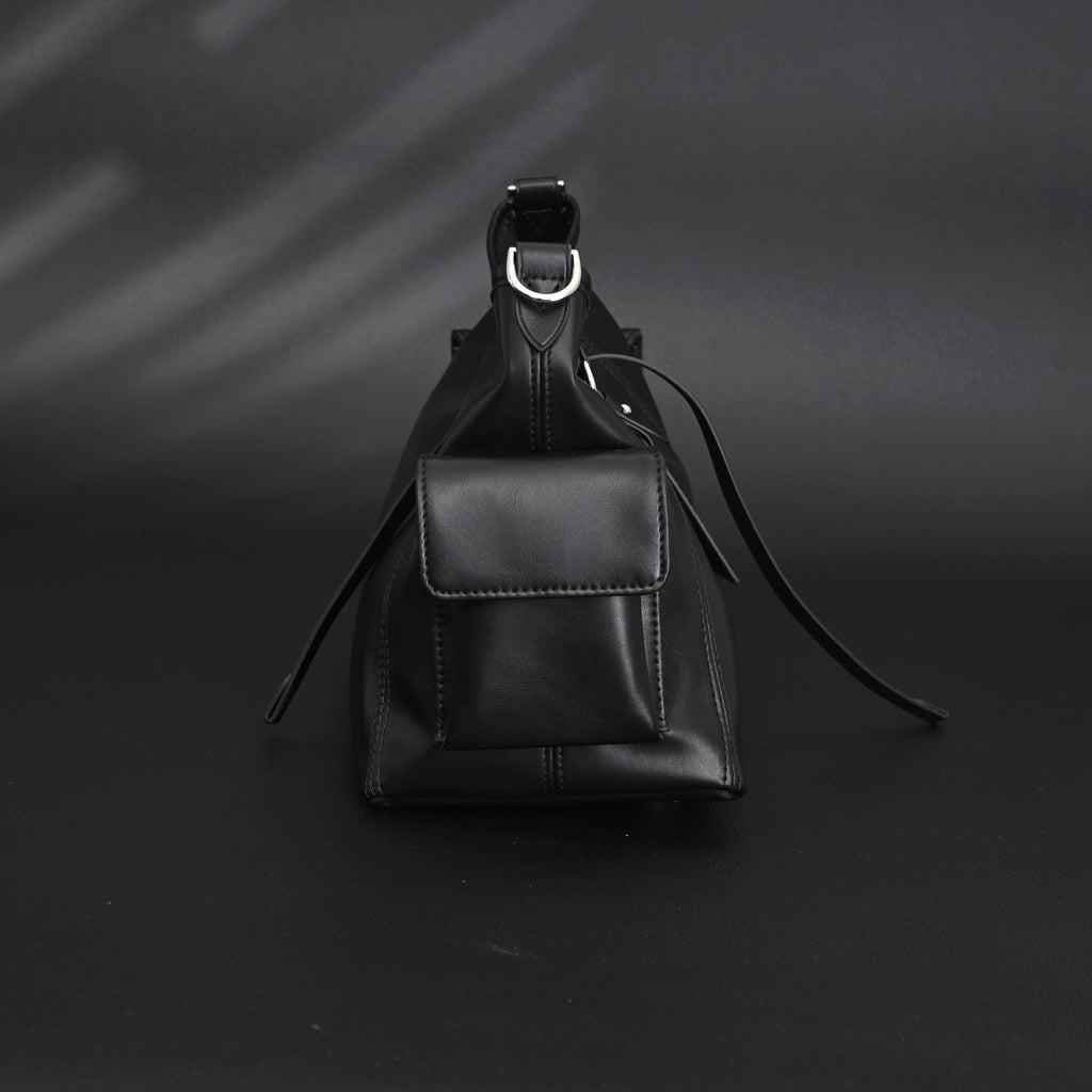 Louis Vuitton Montaigne Black Mahina Leather Shoulder Bag