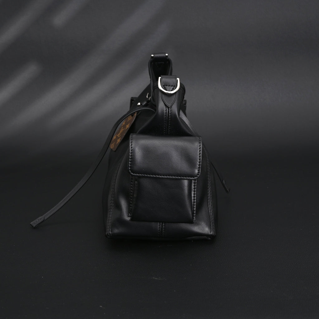 Louis Vuitton Montaigne Black Mahina Leather Shoulder Bag