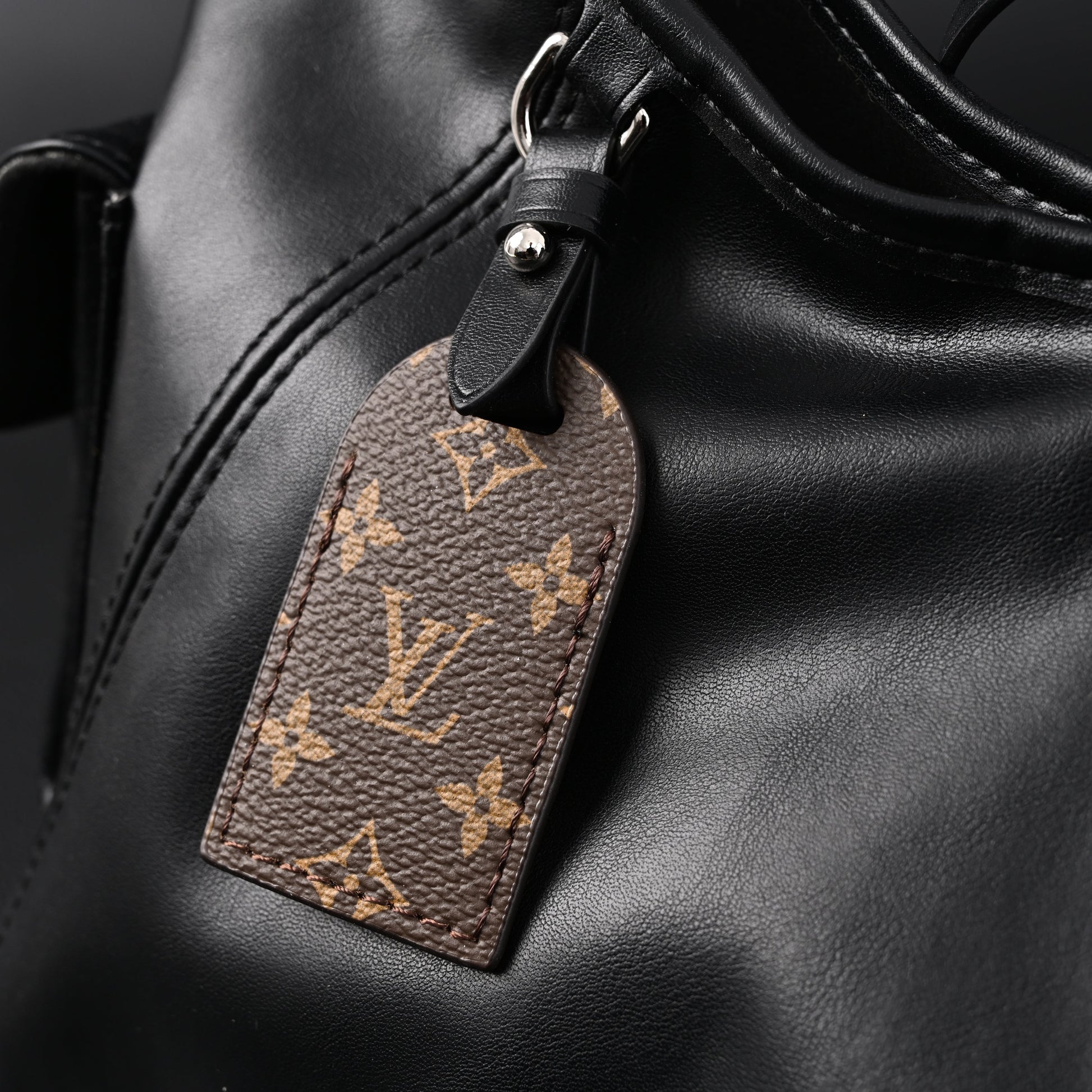 Louis Vuitton Montaigne Black Mahina Leather Shoulder Bag
