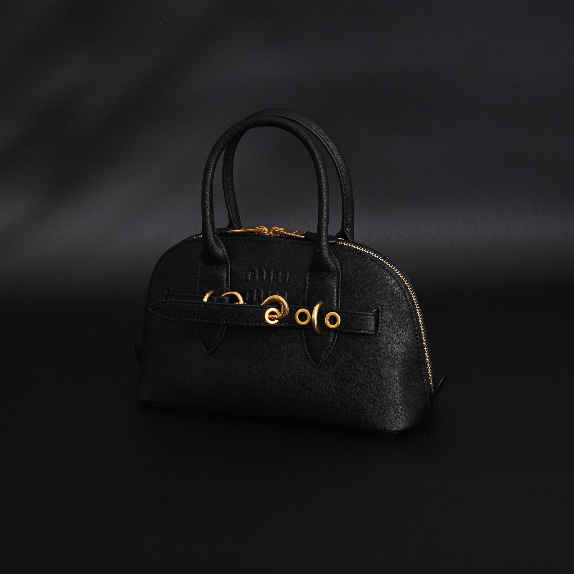 Miu Miu Black Leather Satchel Bag – Medium Structured Tote