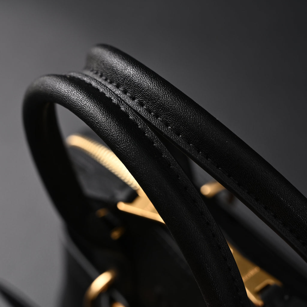 Miu Miu Black Leather Satchel Bag – Medium Structured Tote