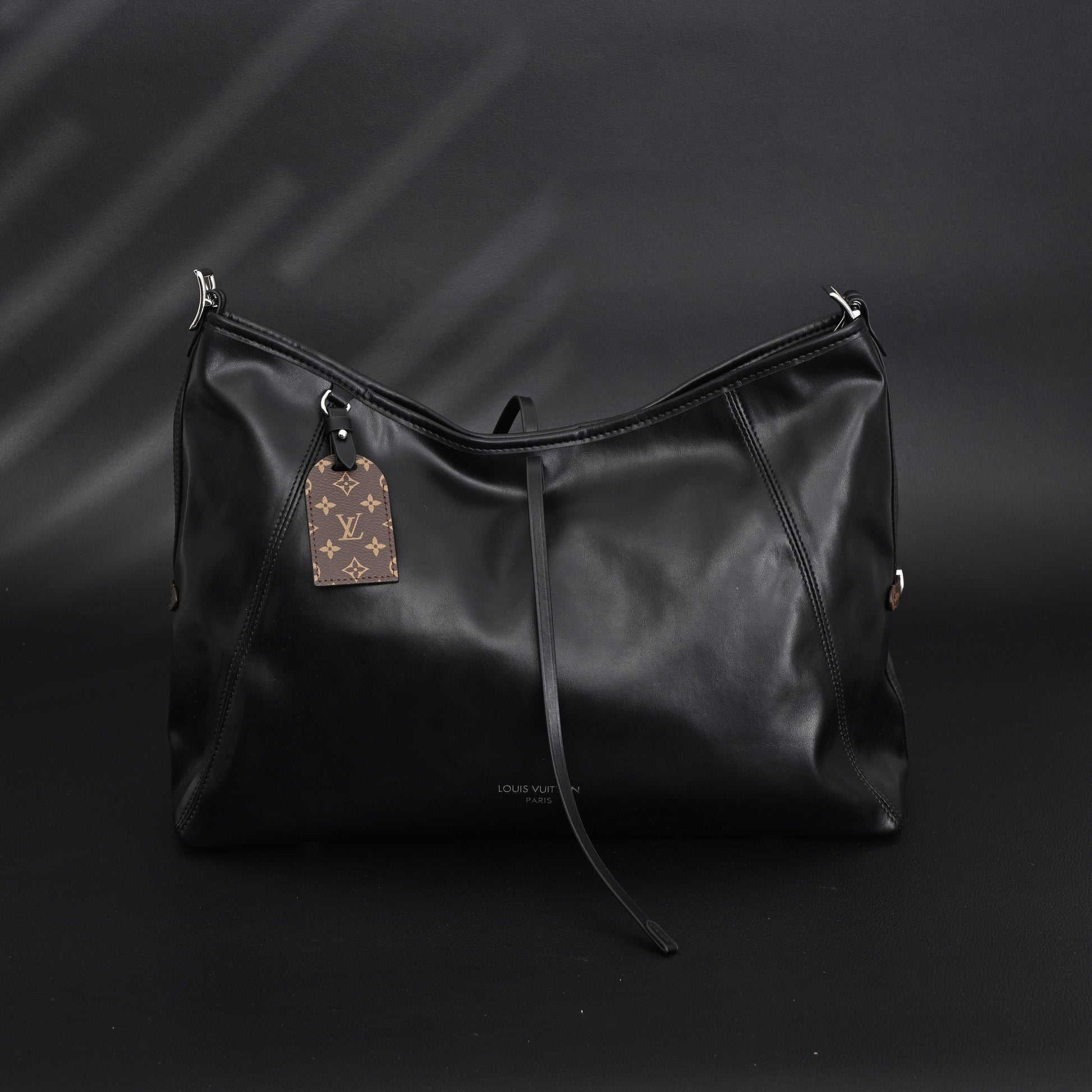Louis Vuitton Black Mahina Leather Hobo Shoulder Bag