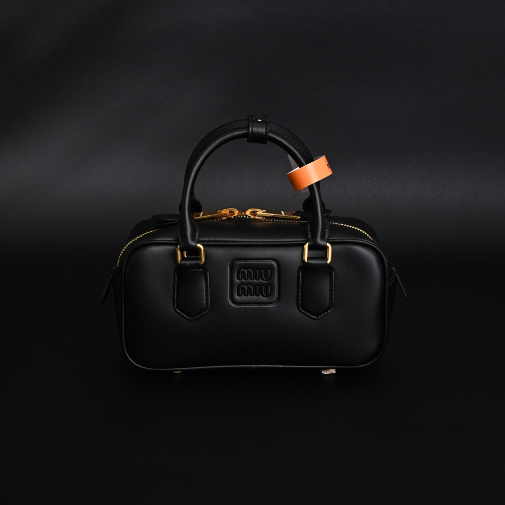 Miu Miu Leather Top Handle Satchel – Classic Black
