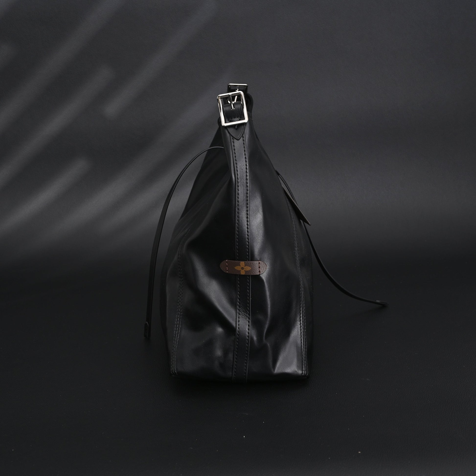 Louis Vuitton Black Mahina Leather Hobo Shoulder Bag