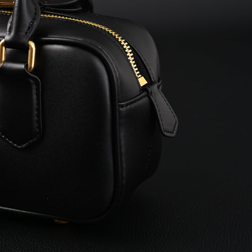 Miu Miu Leather Top Handle Satchel – Classic Black