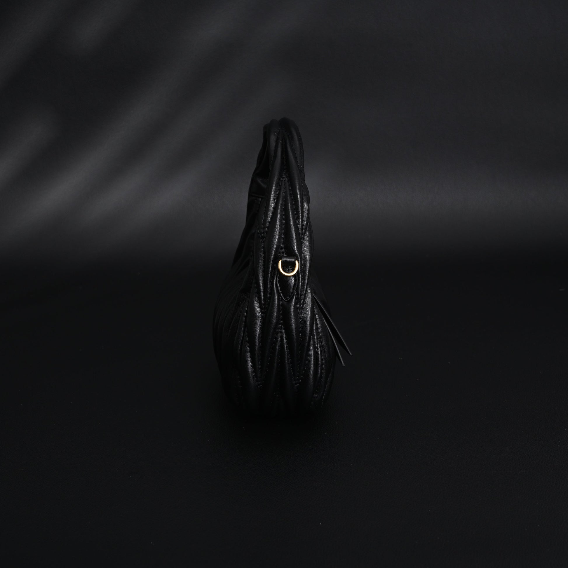 Miu Miu Matelassé Leather Hobo Bag – Black with Gold Hardware