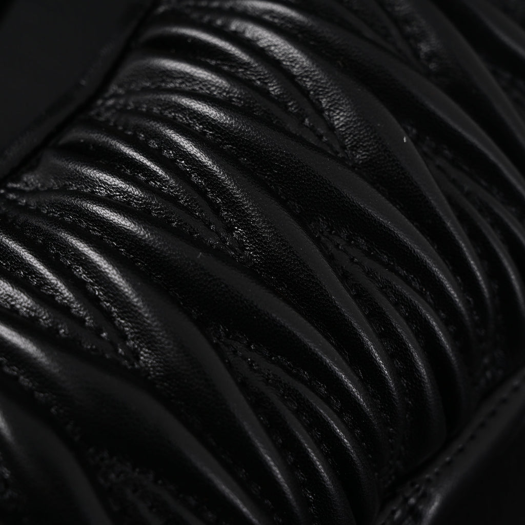 Miu Miu Matelassé Leather Hobo Bag – Black with Gold Hardware