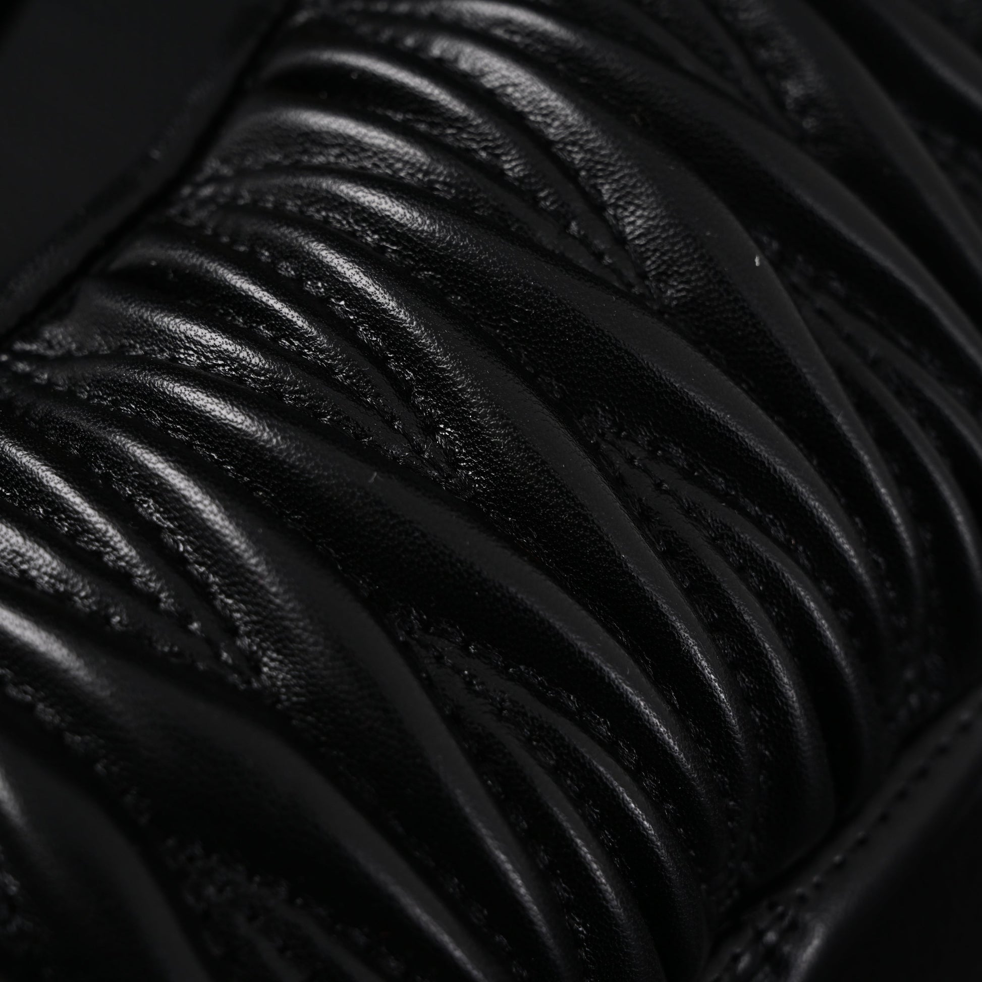 Miu Miu Matelassé Leather Hobo Bag – Black with Gold Hardware