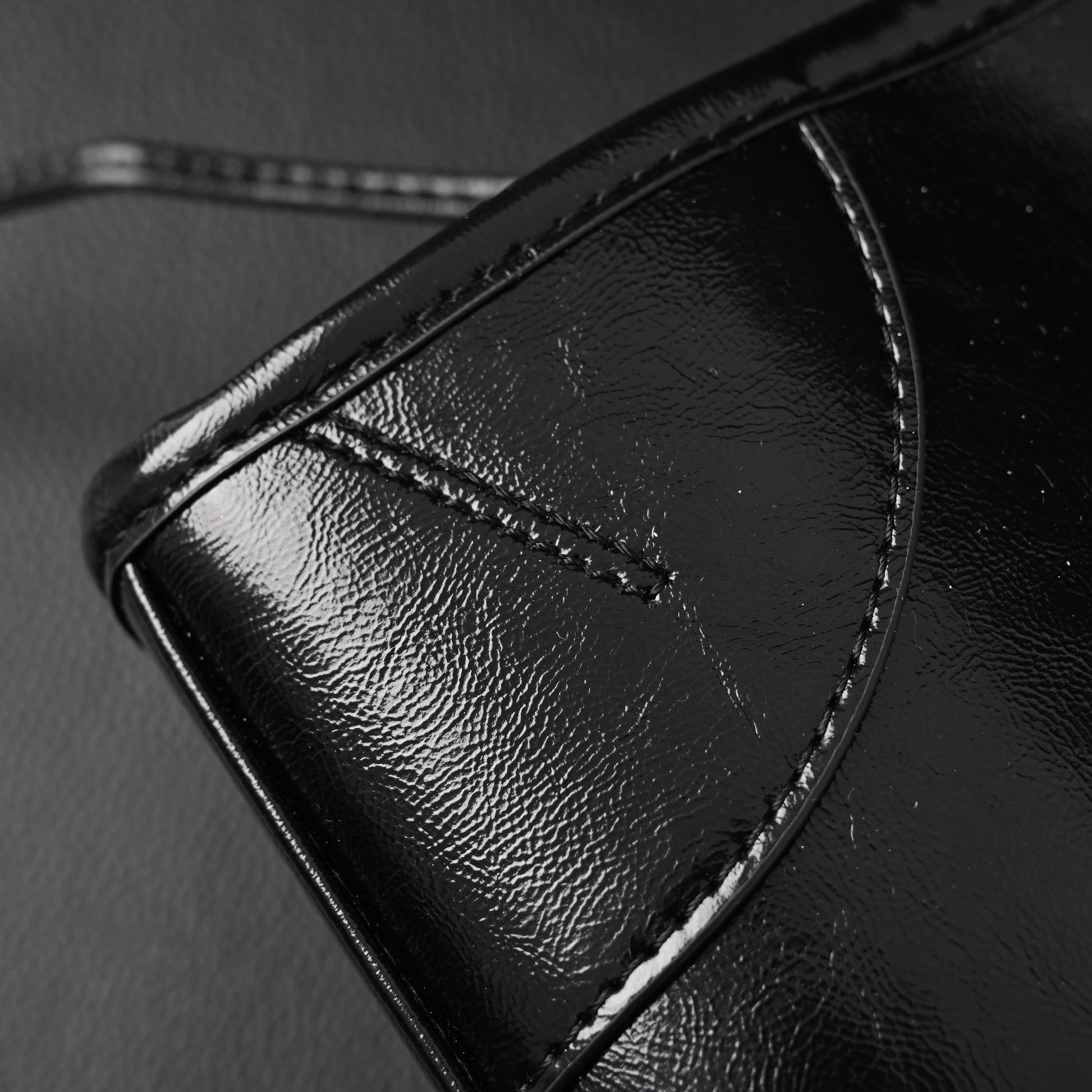 Prada Cleo Black Patent Leather Shoulder Bag with Gold Hardware