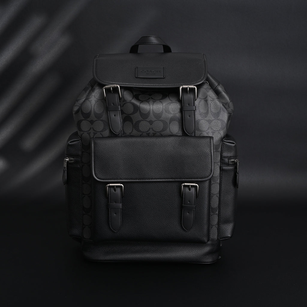 Coach Men’s Leather Backpack – Black Signature Canvas