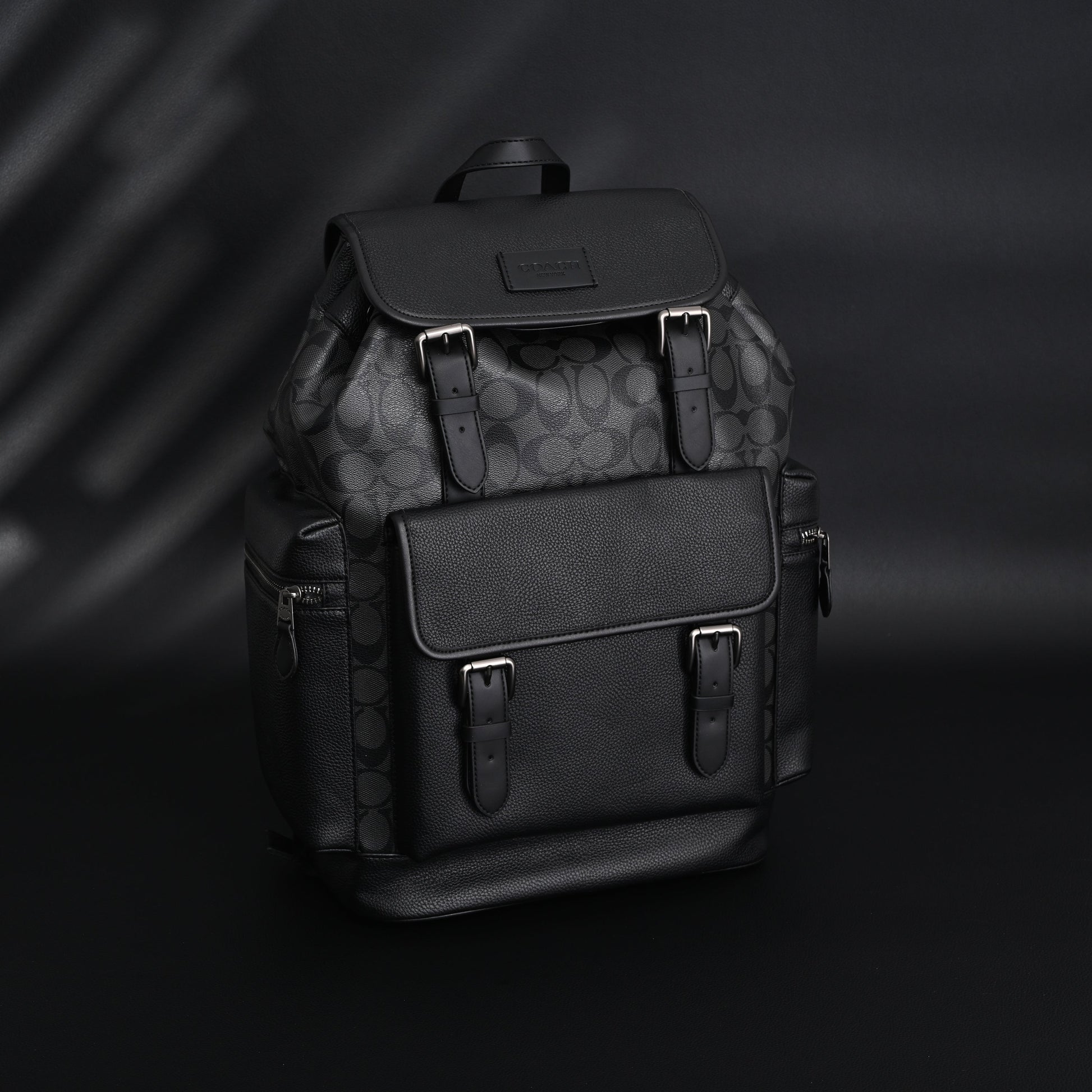 Coach Men’s Leather Backpack – Black Signature Canvas