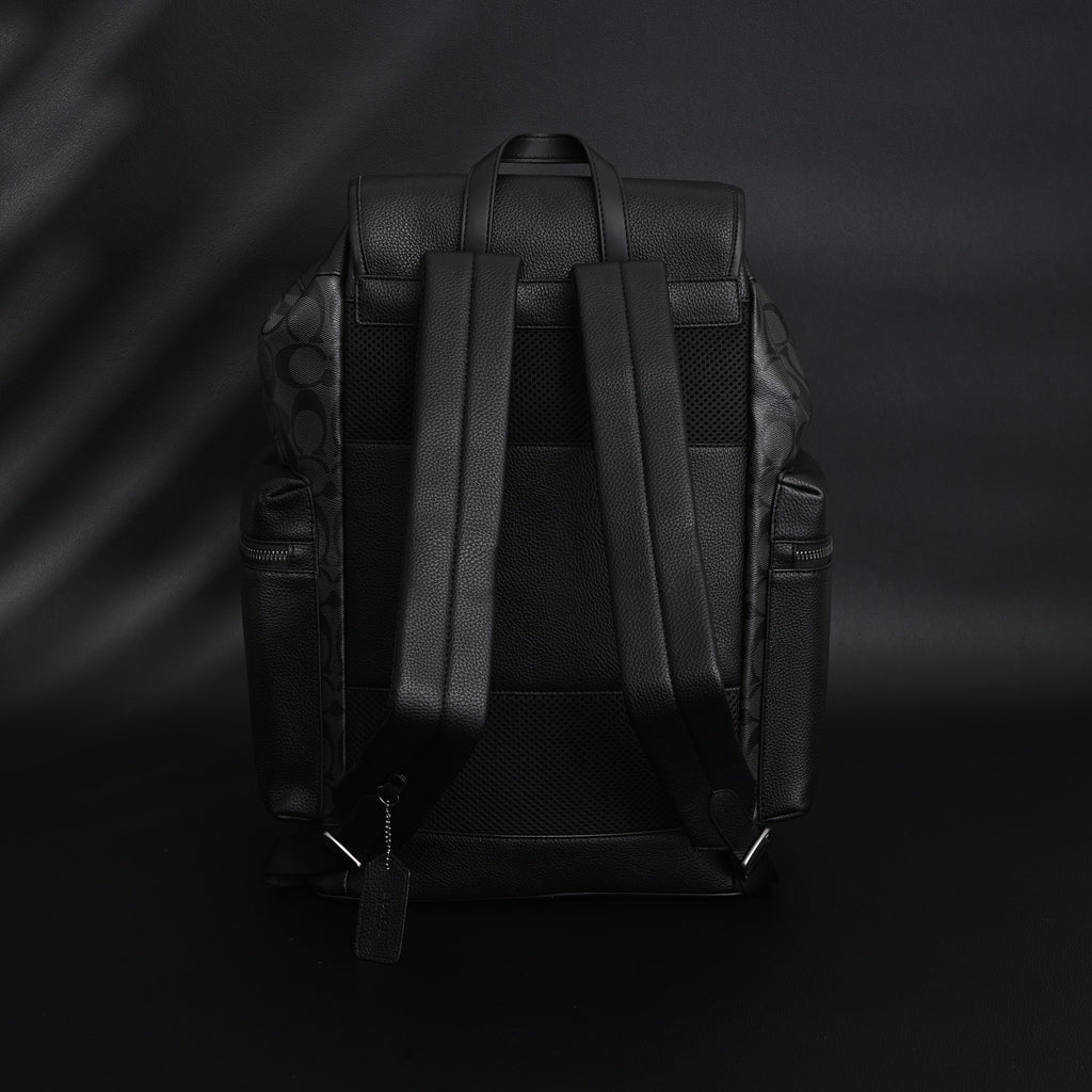 Coach Men’s Leather Backpack – Black Signature Canvas