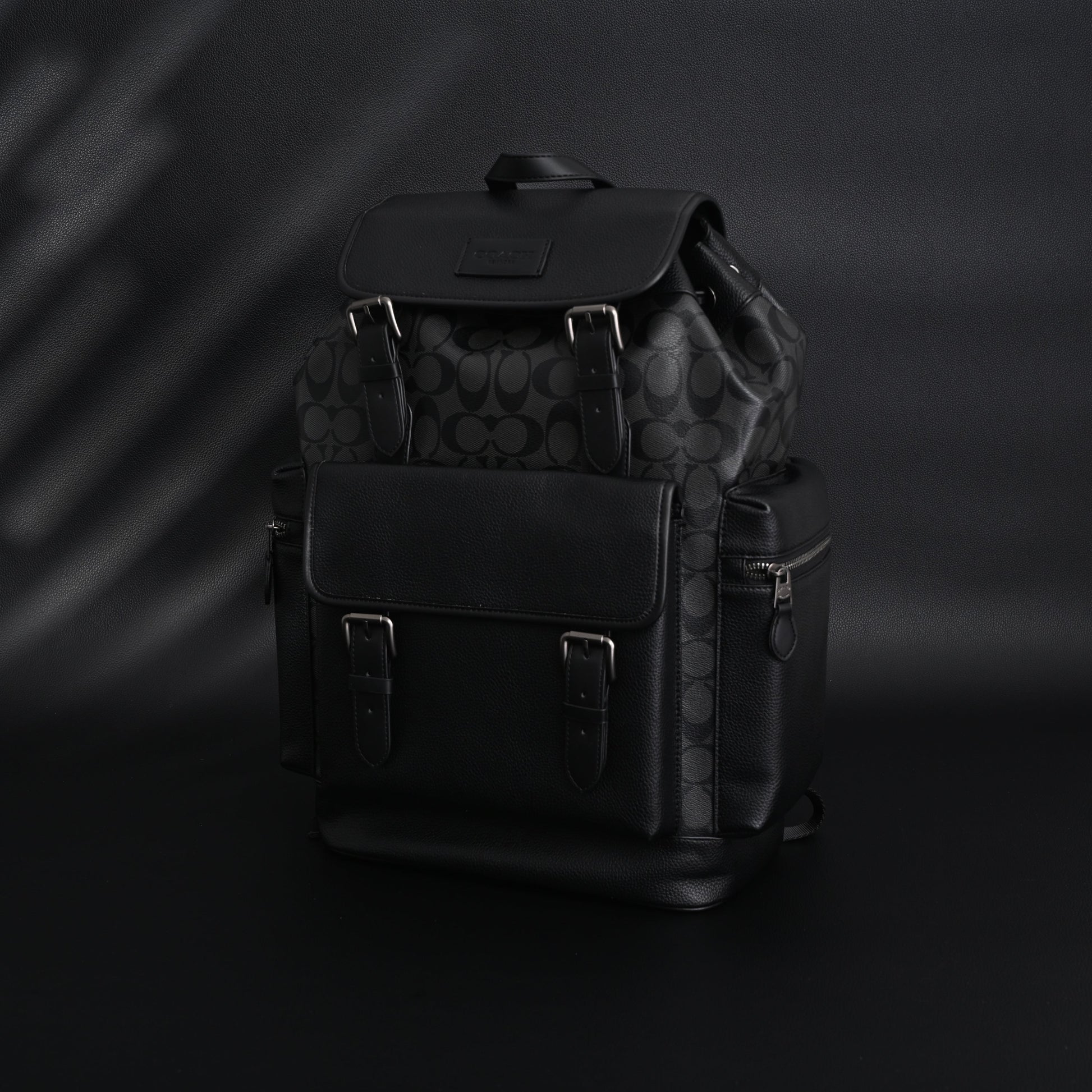 Coach Men’s Leather Backpack – Black Signature Canvas