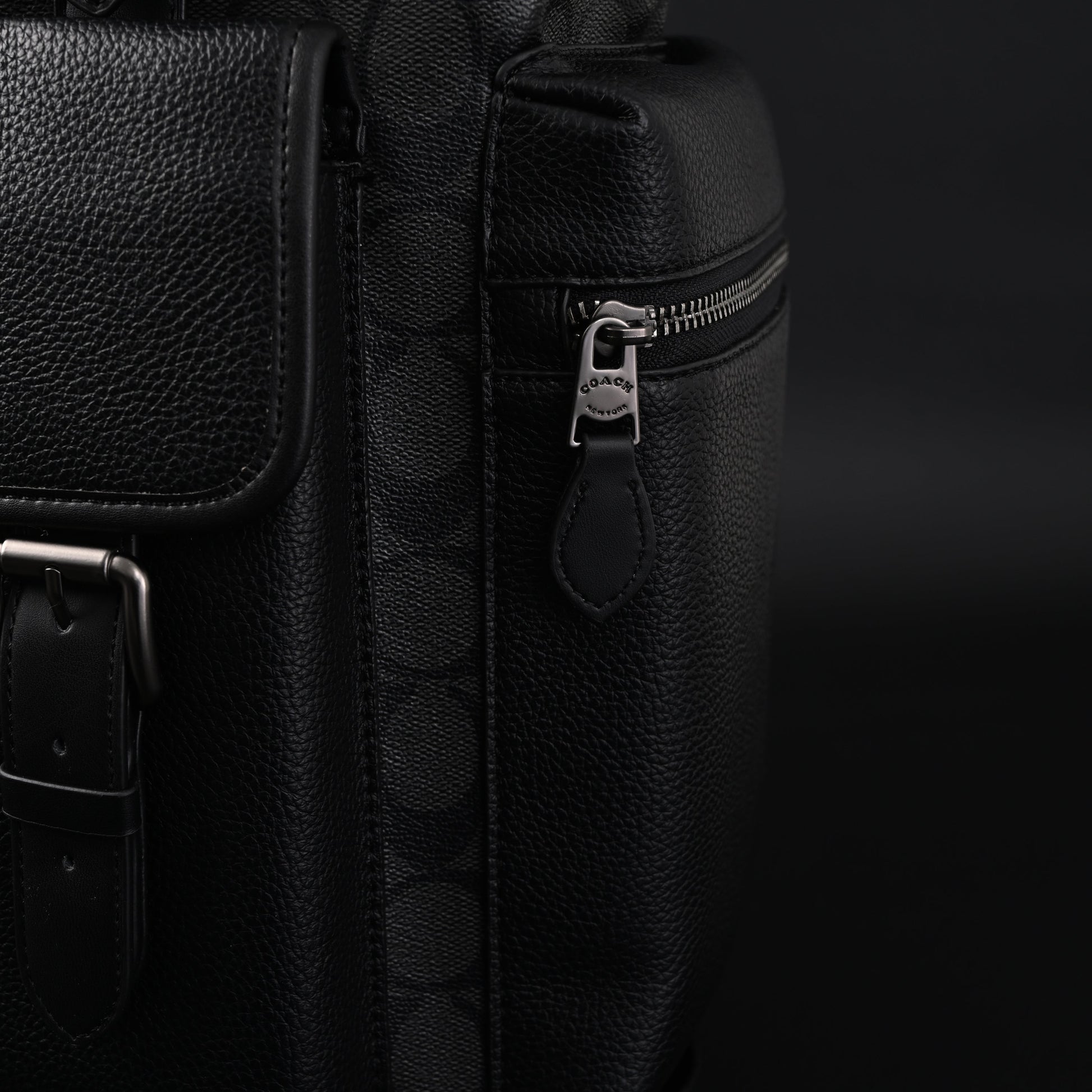 Coach Men’s Leather Backpack – Black Signature Canvas