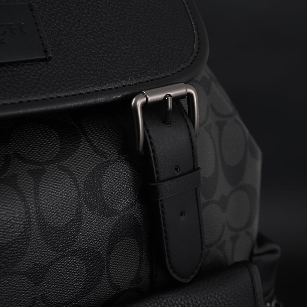 Coach Men’s Leather Backpack – Black Signature Canvas