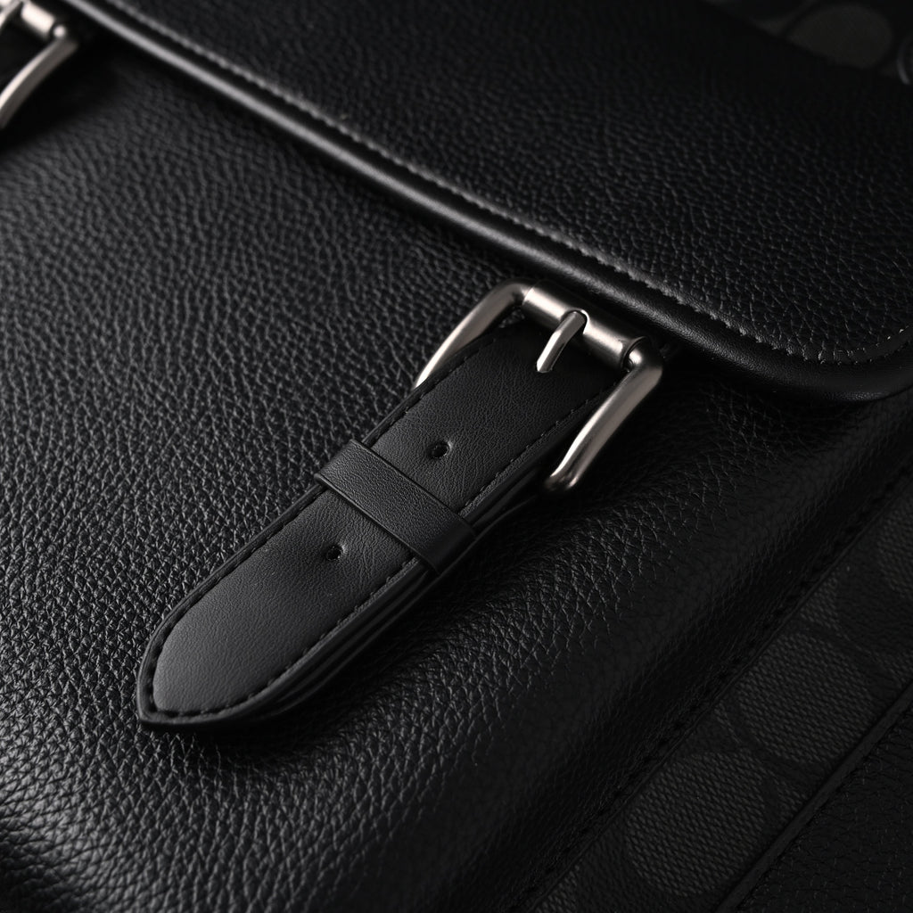 Coach Men’s Leather Backpack – Black Signature Canvas