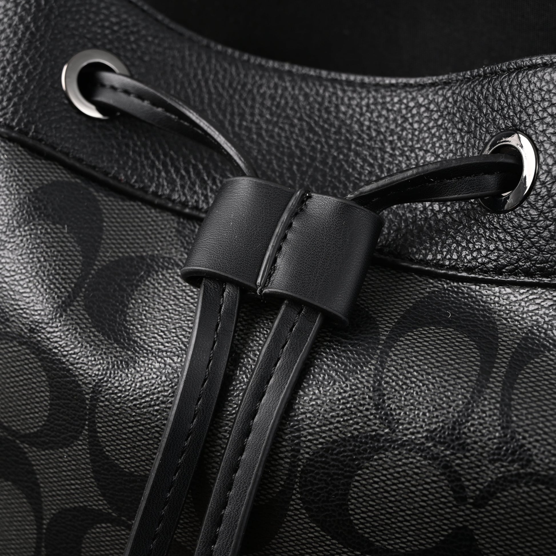 Coach Men’s Leather Backpack – Black Signature Canvas