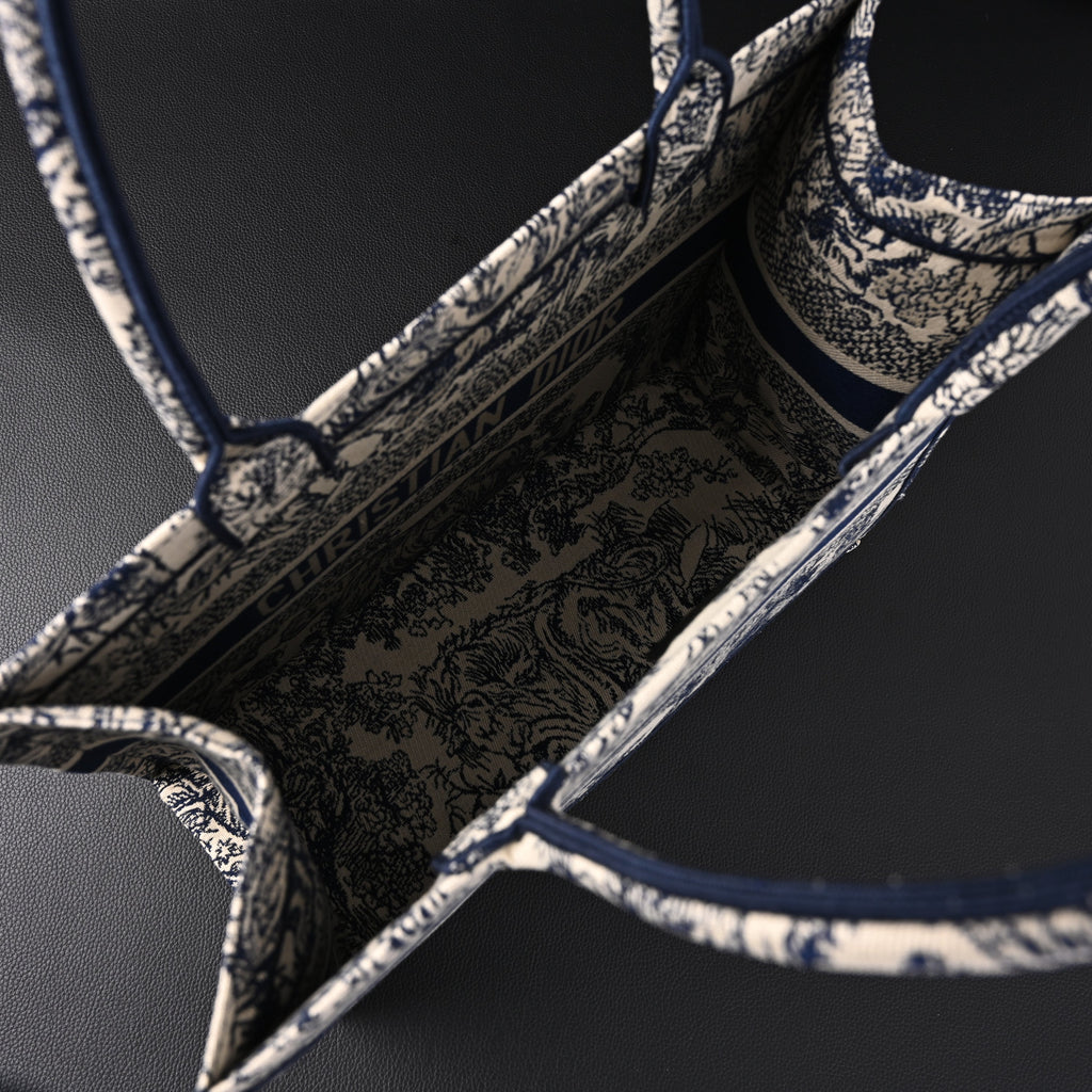 Dior Book Tote Bag – Blue Toile de Jouy Embroidery