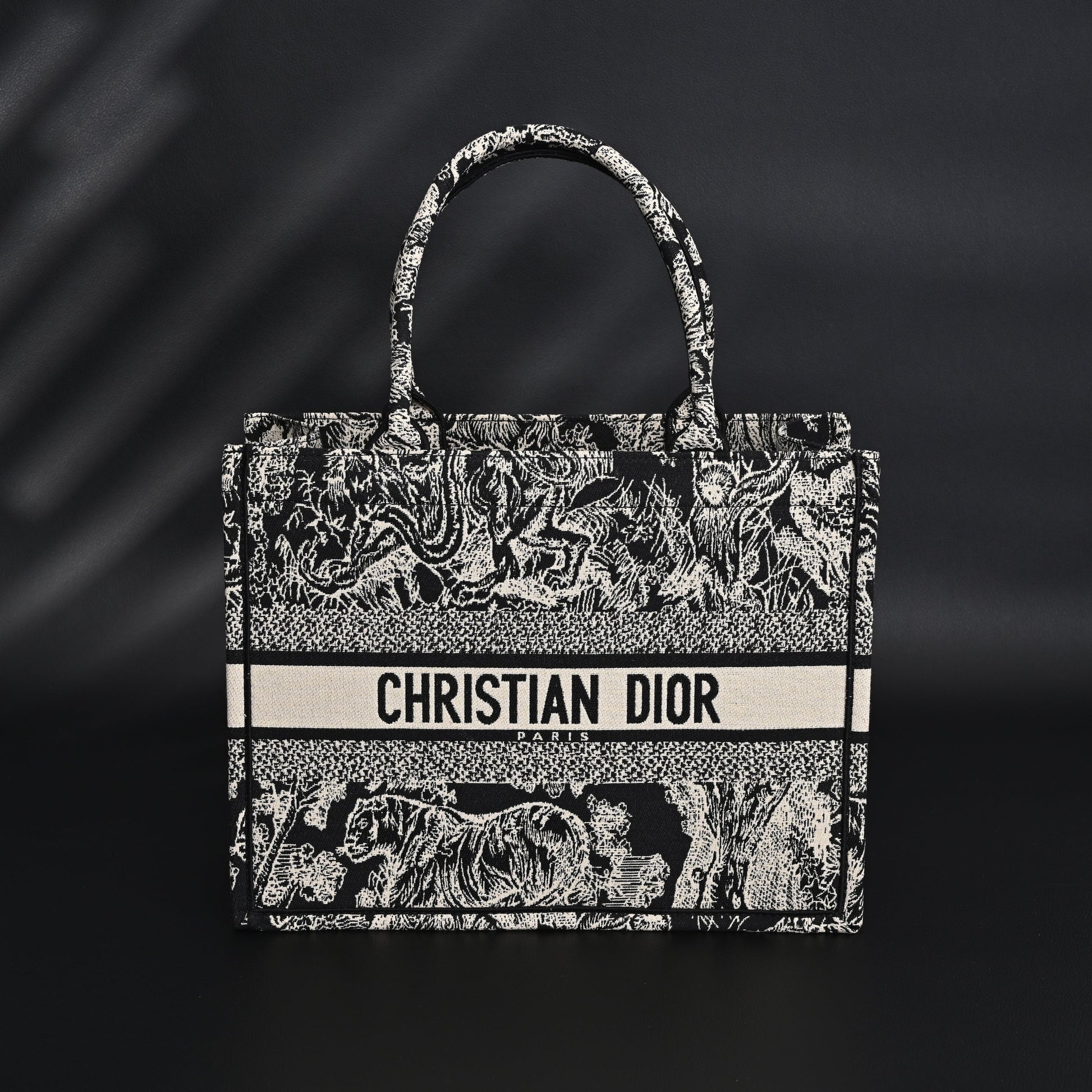 Dior Book Tote Bag – Black Toile de Jouy Embroidery