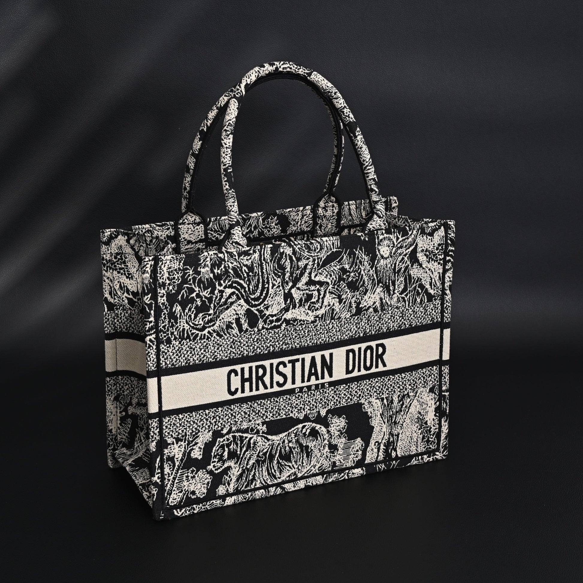 Dior Book Tote Bag – Black Toile de Jouy Embroidery