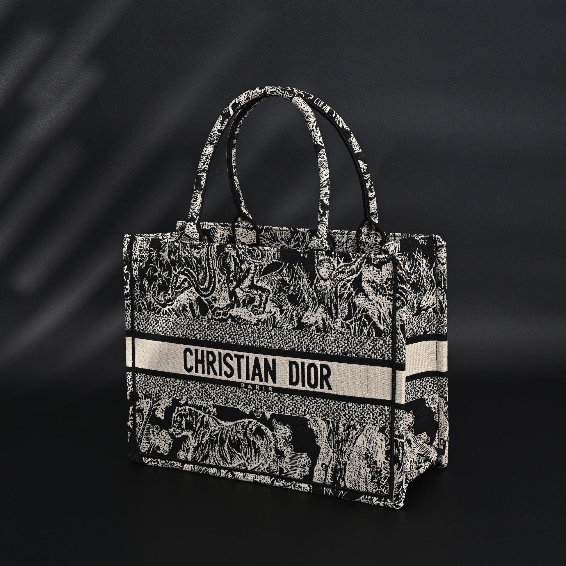 Dior Book Tote Bag – Black Toile de Jouy Embroidery