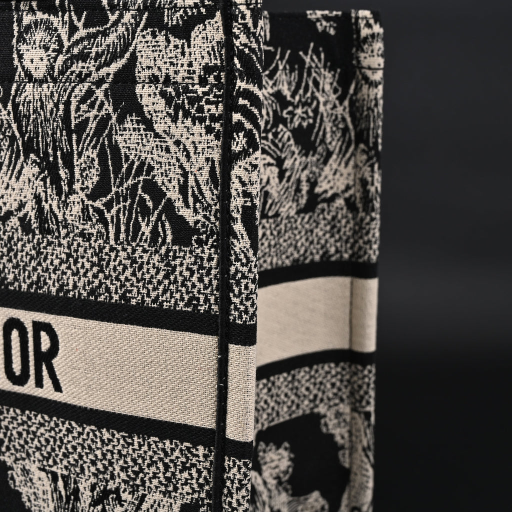 Dior Book Tote Bag – Black Toile de Jouy Embroidery