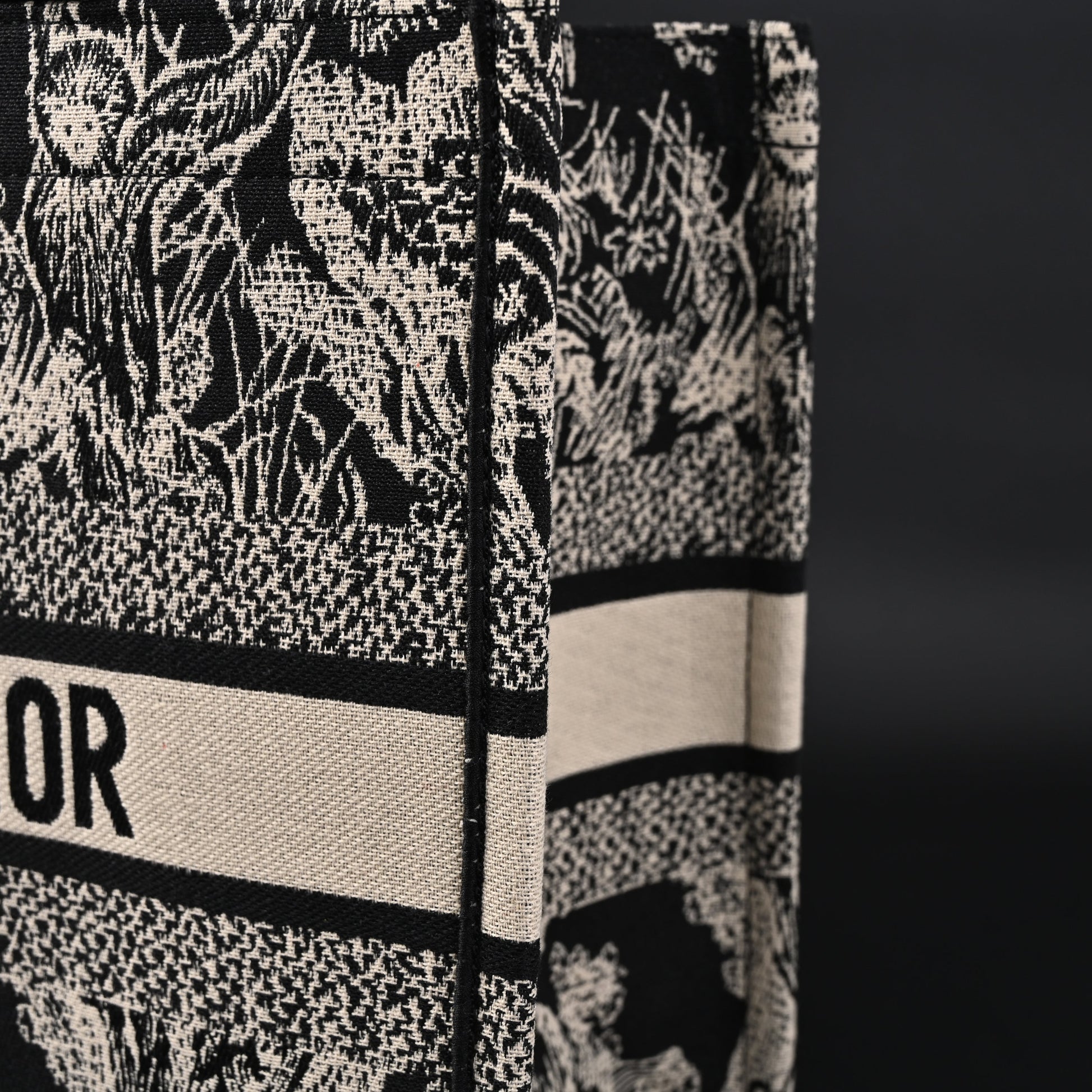 Dior Book Tote Bag – Black Toile de Jouy Embroidery