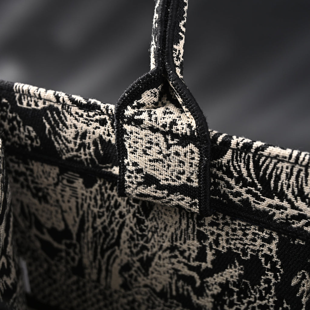 Dior Book Tote Bag – Black Toile de Jouy Embroidery