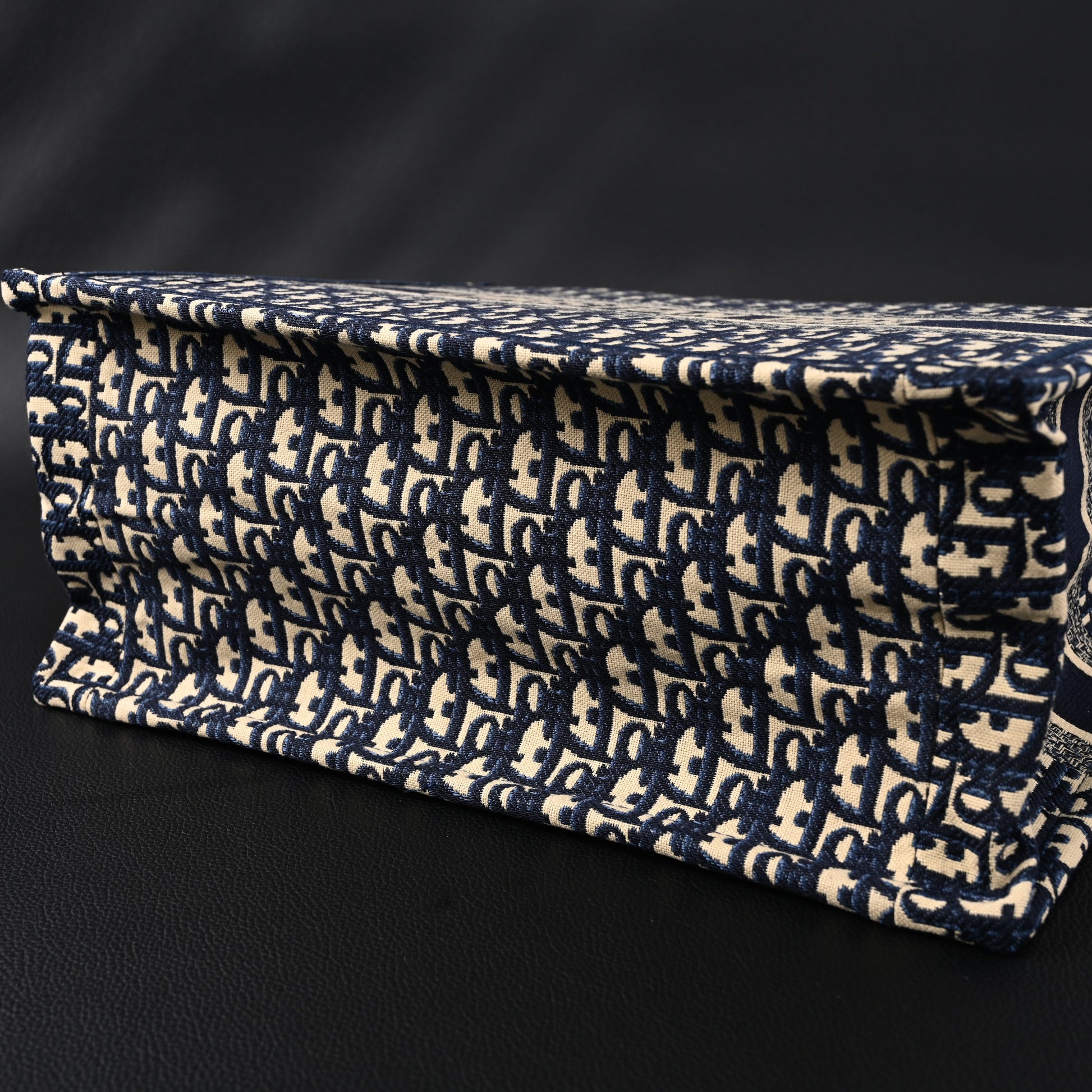 Christian Dior Large Book Tote – Blue Oblique Embroidery