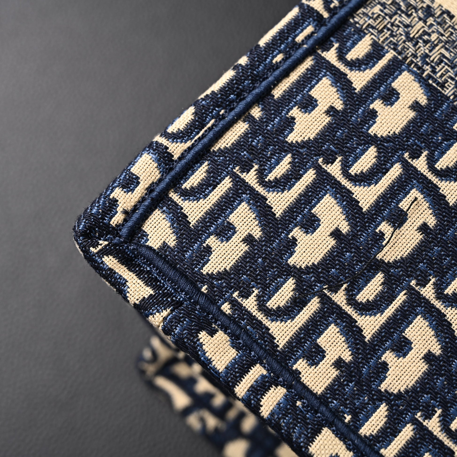 Christian Dior Large Book Tote – Blue Oblique Embroidery