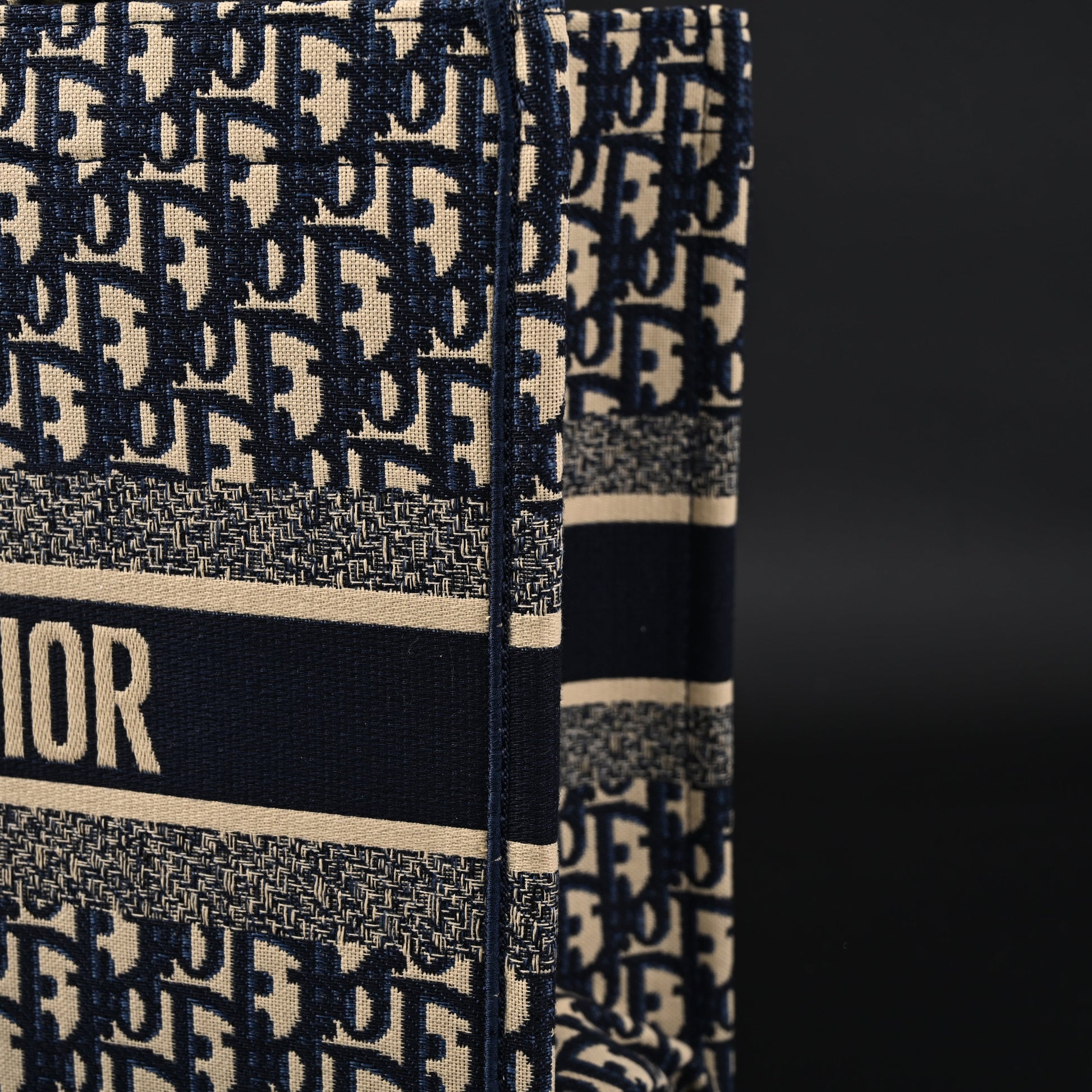 Christian Dior Large Book Tote – Blue Oblique Embroidery