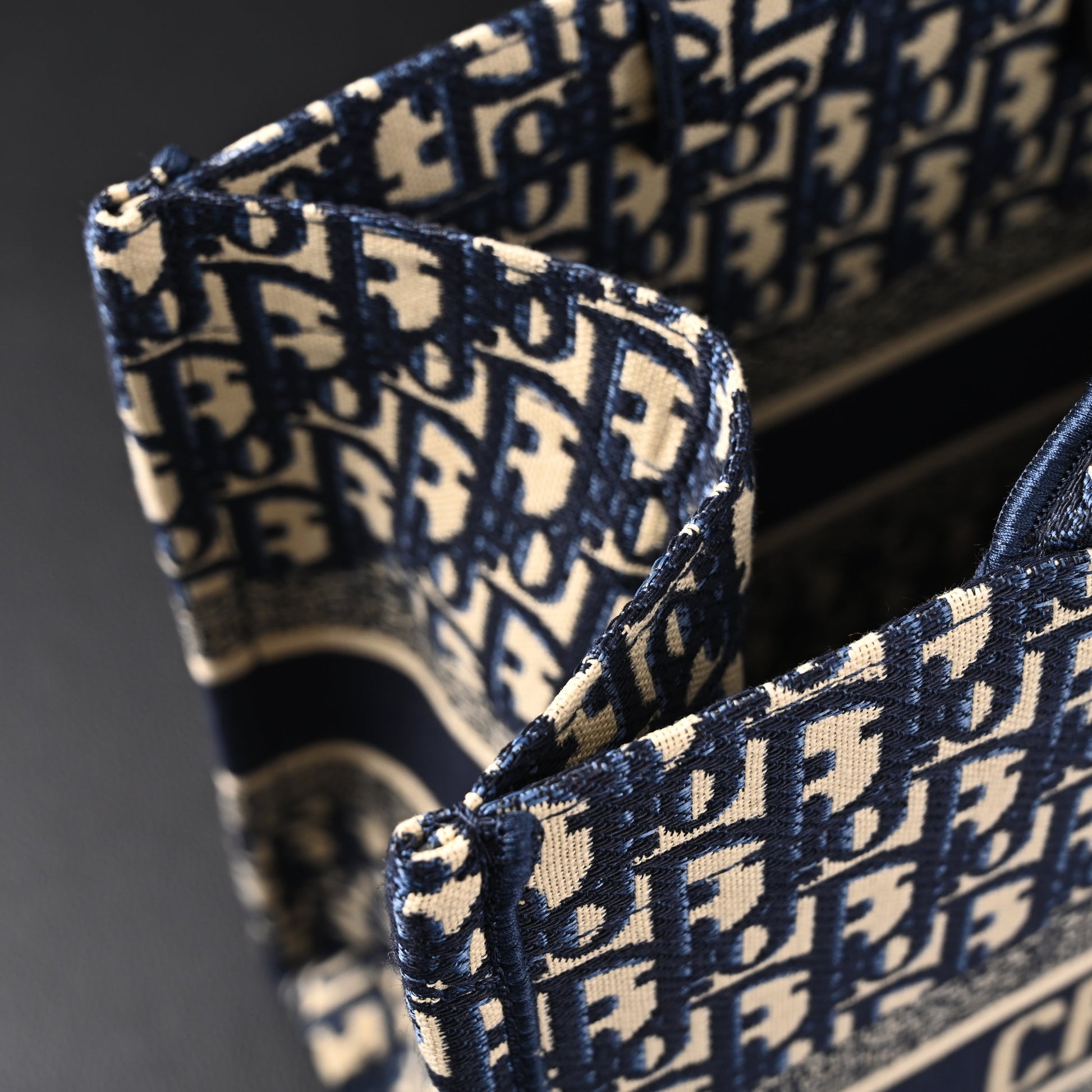 Christian Dior Large Book Tote – Blue Oblique Embroidery