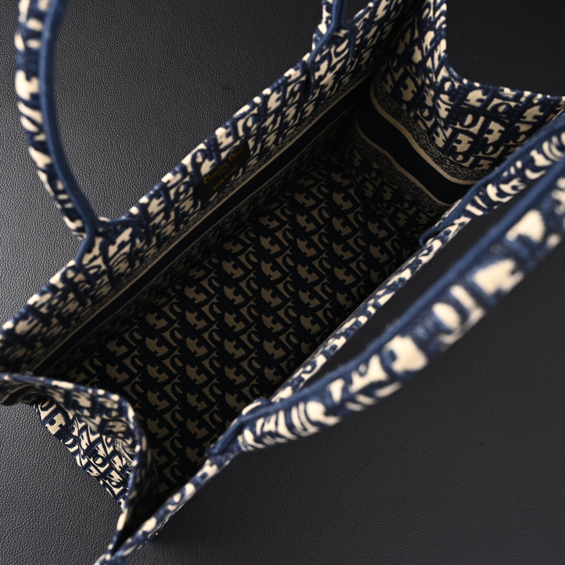 Christian Dior Large Book Tote – Blue Oblique Embroidery