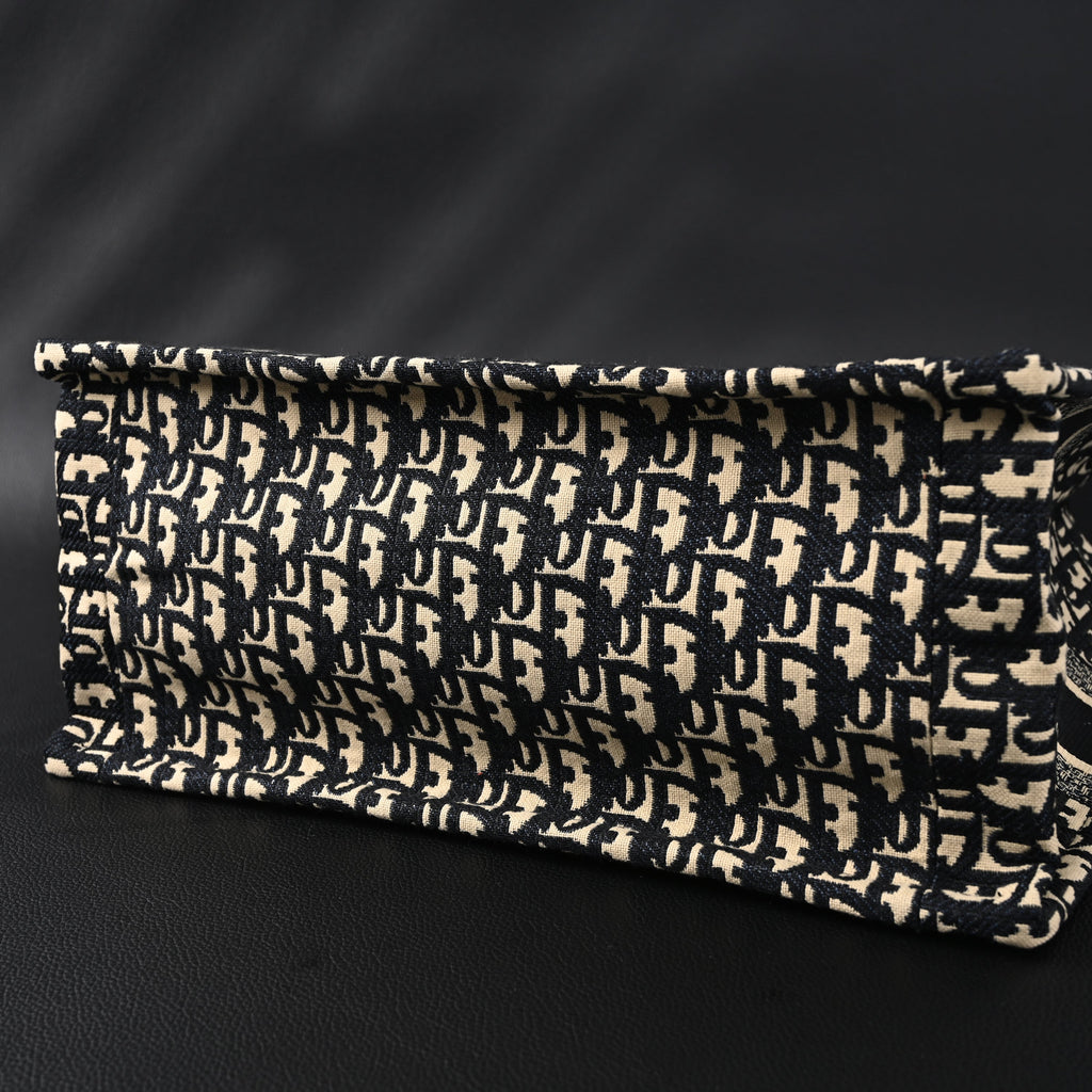 Christian Dior Medium Book Tote – Black Oblique Embroidery