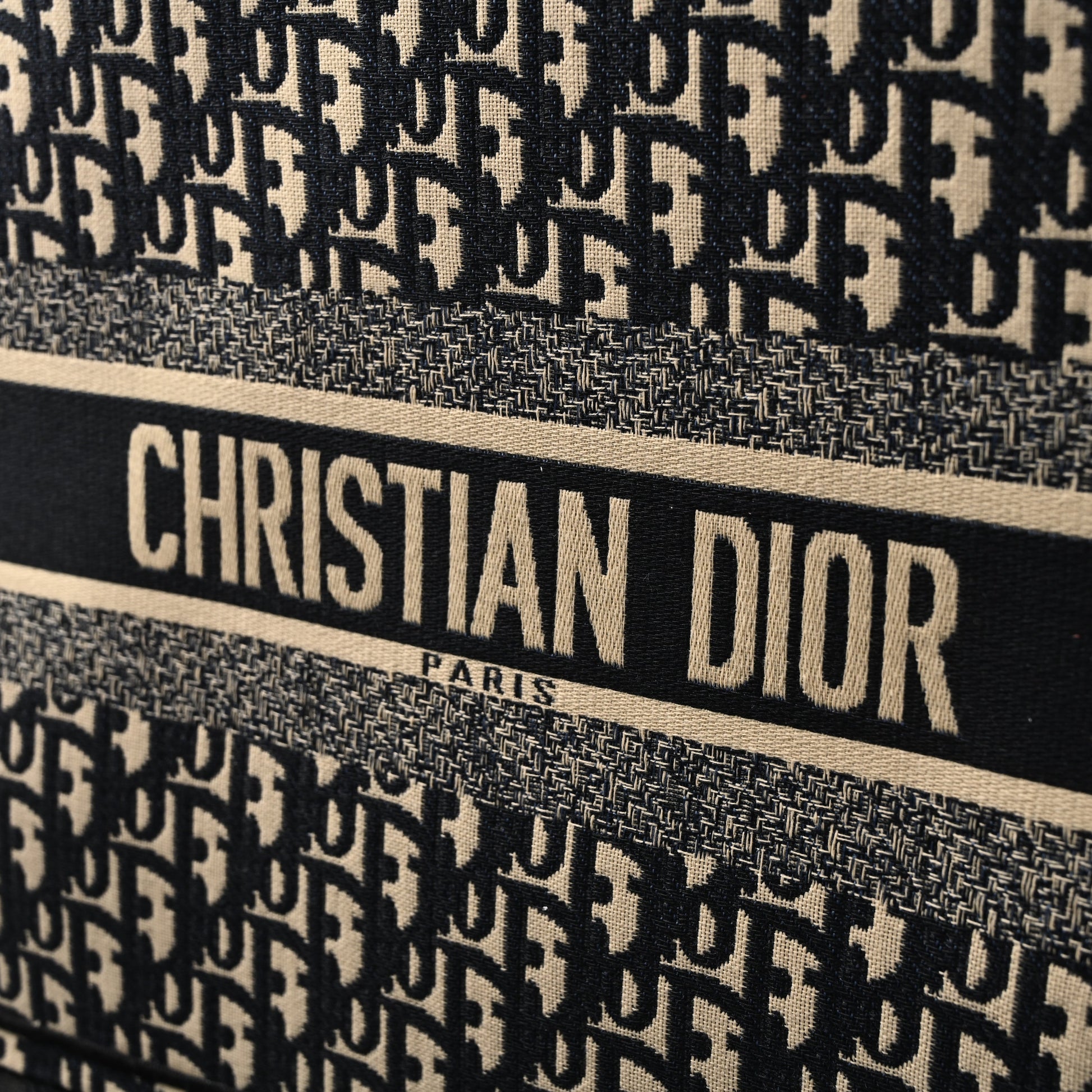 Christian Dior Medium Book Tote – Black Oblique Embroidery