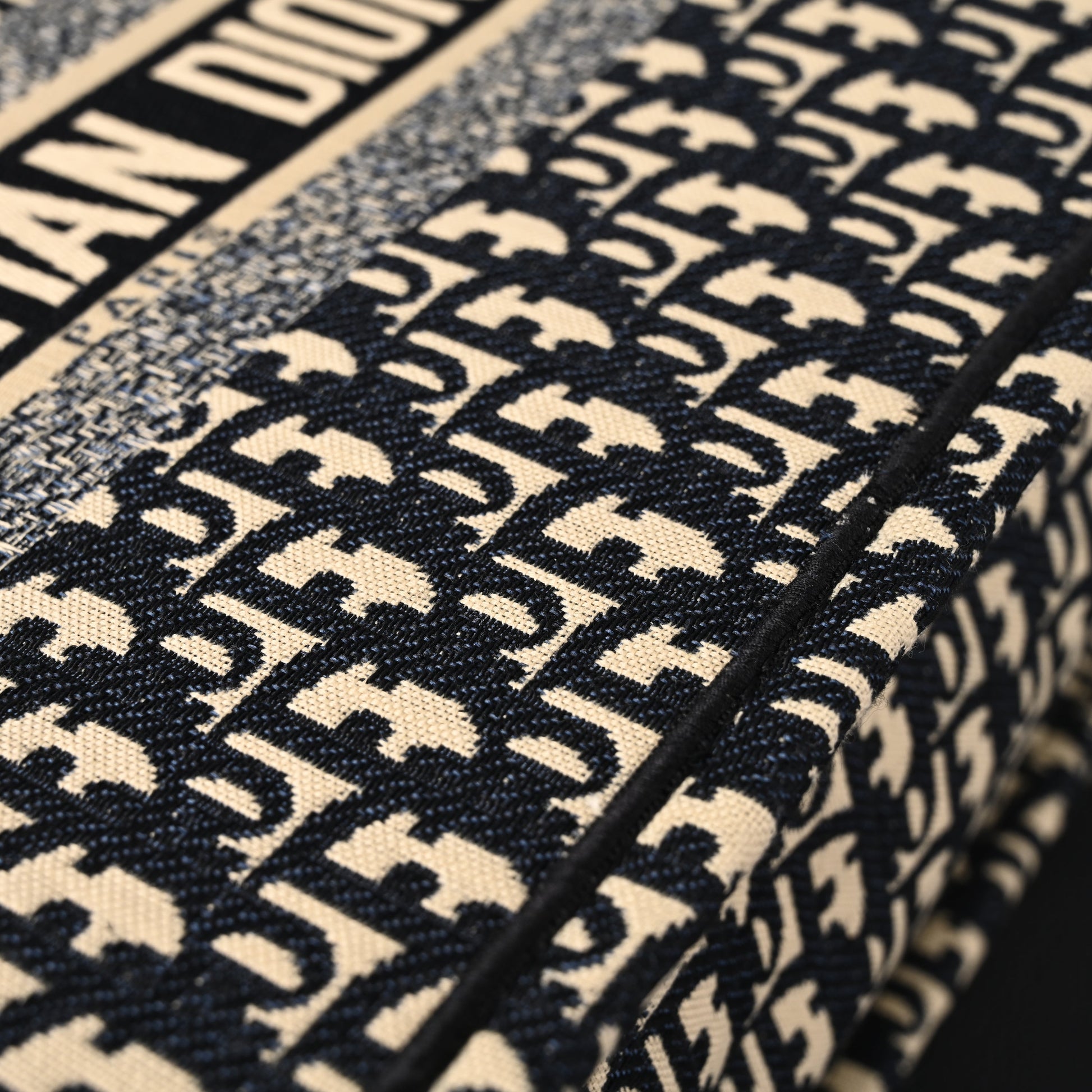 Christian Dior Medium Book Tote – Black Oblique Embroidery