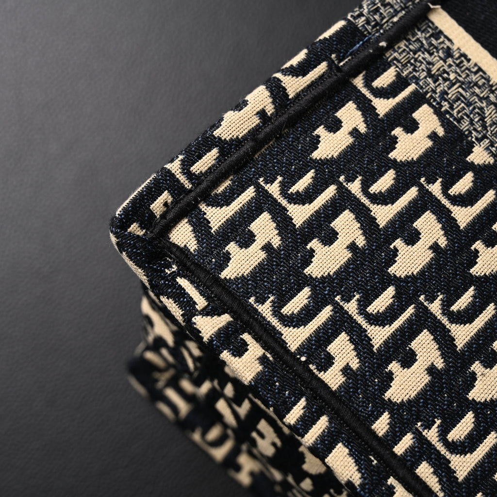 Christian Dior Medium Book Tote – Black Oblique Embroidery