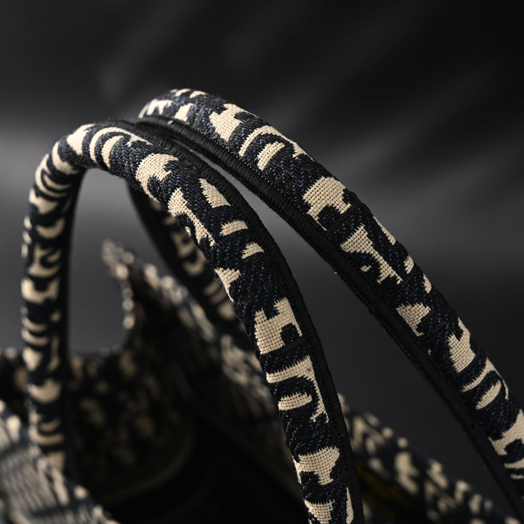 Christian Dior Medium Book Tote – Black Oblique Embroidery