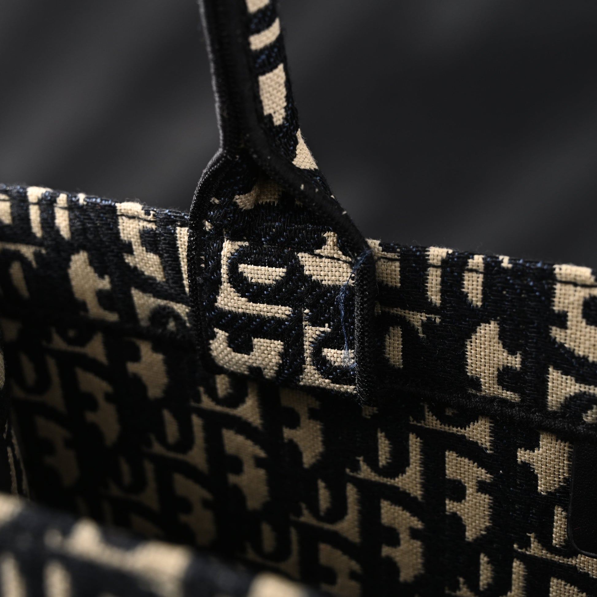 Christian Dior Medium Book Tote – Black Oblique Embroidery
