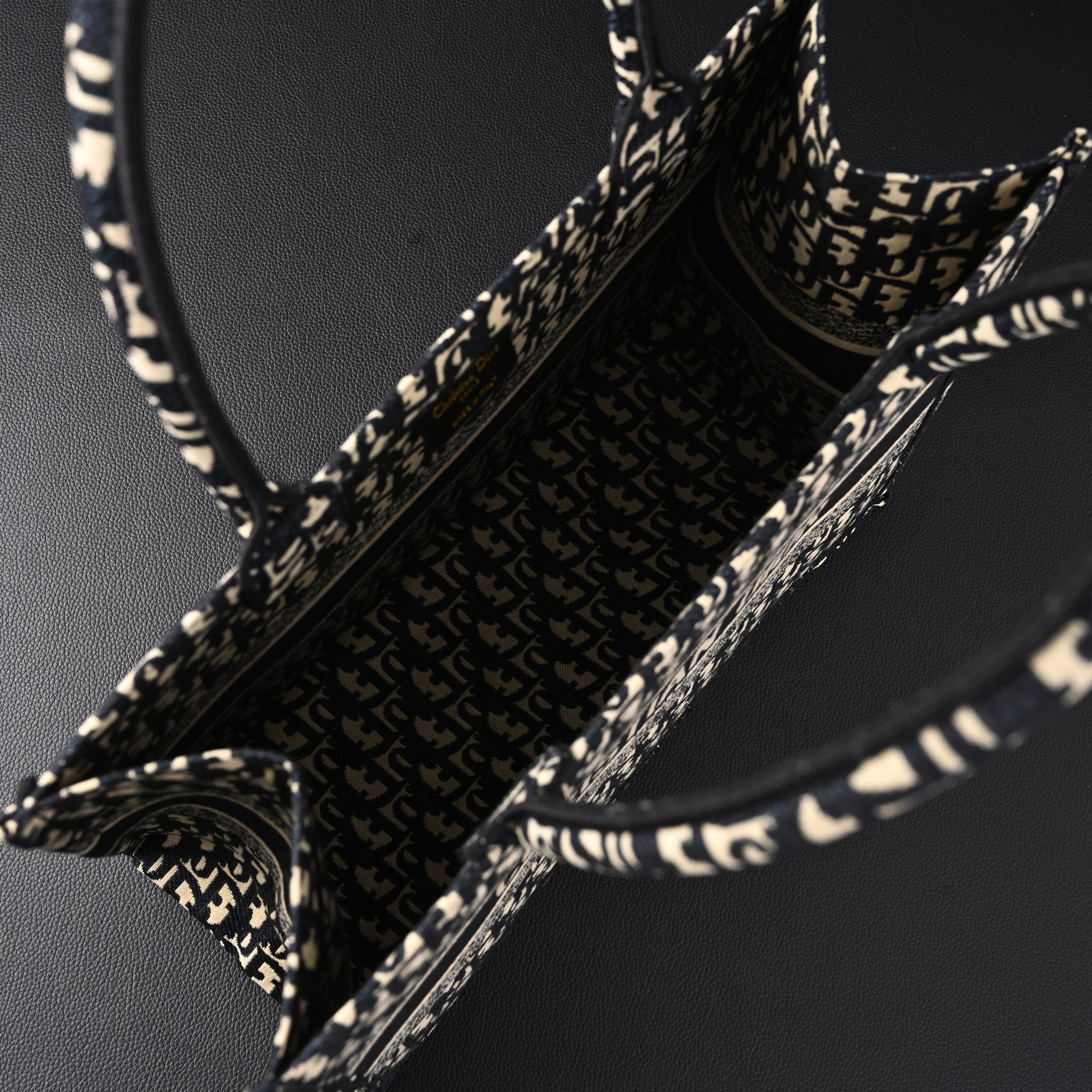 Christian Dior Medium Book Tote – Black Oblique Embroidery