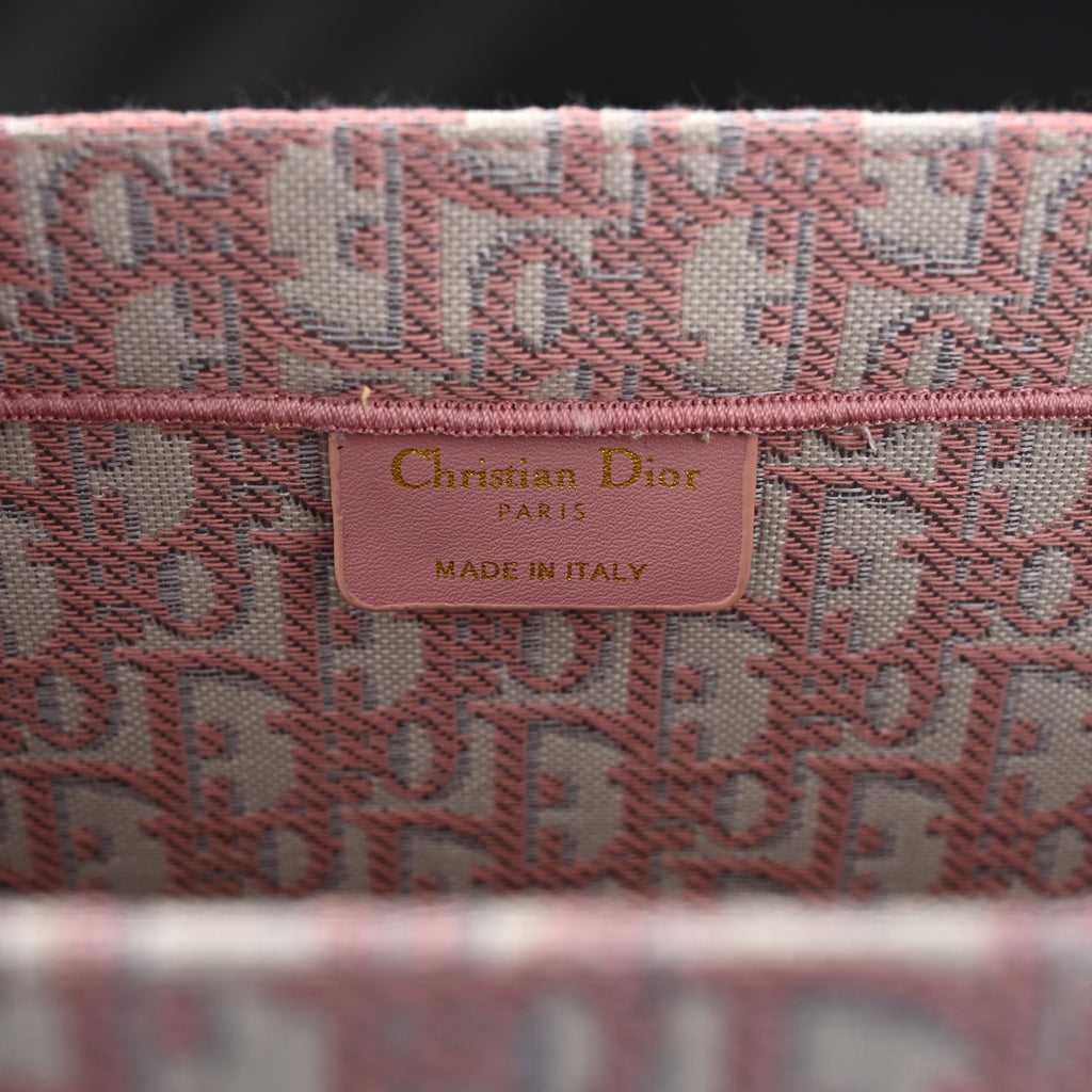 Christian Dior Large Book Tote – Pink Oblique Embroidery