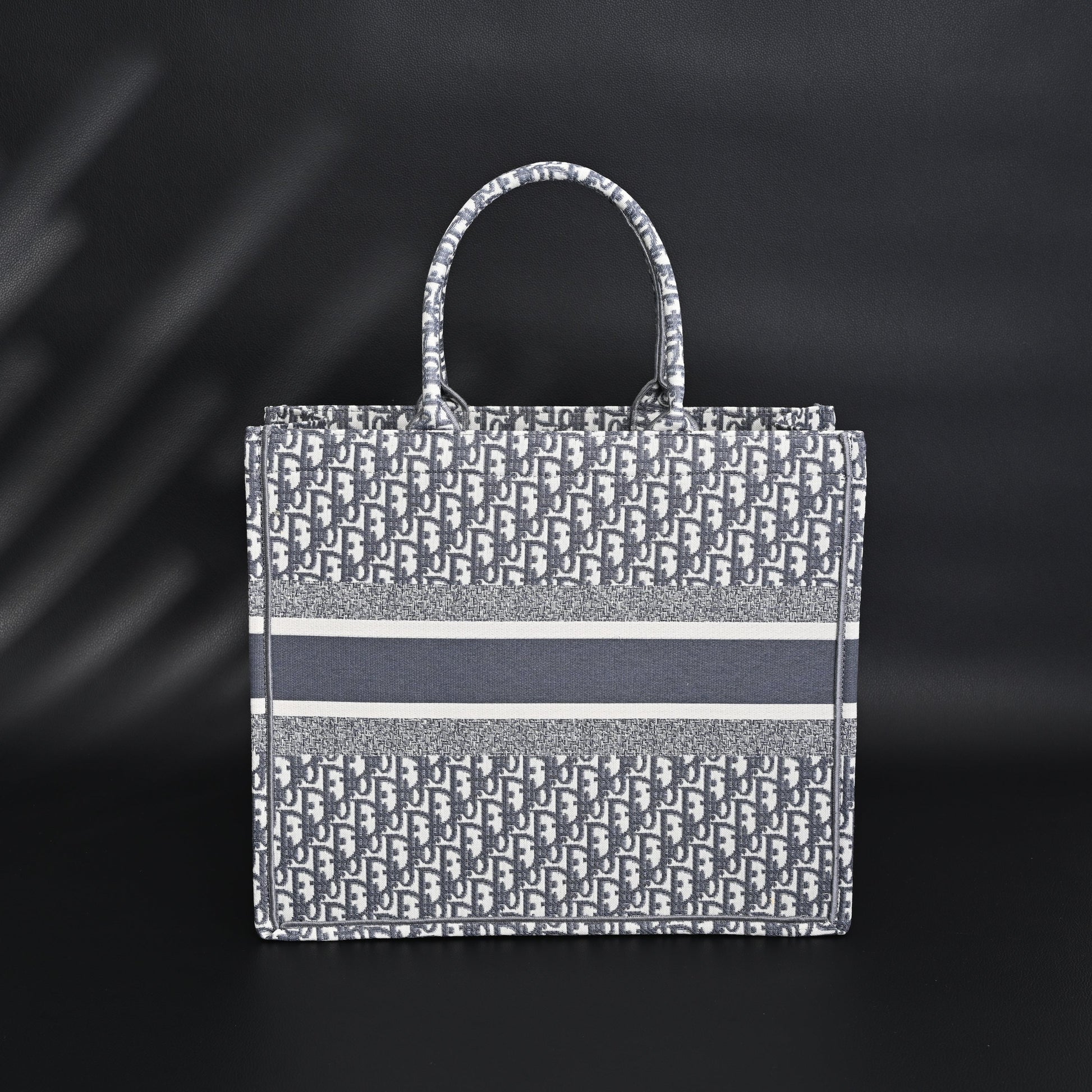Christian Dior Large Book Tote – Grey Oblique Embroidery