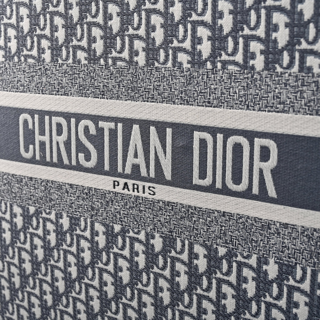 Christian Dior Large Book Tote – Grey Oblique Embroidery