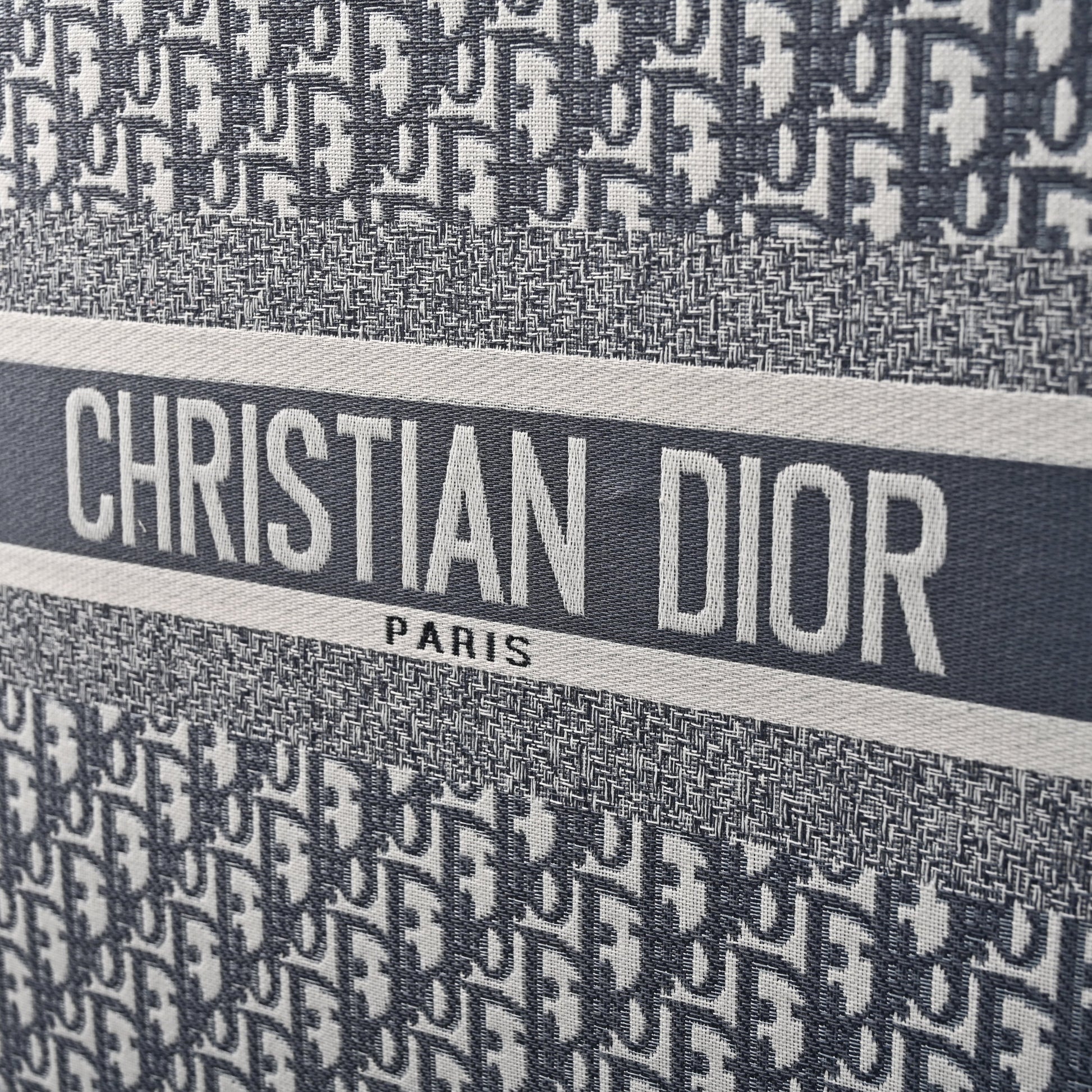 Christian Dior Large Book Tote – Grey Oblique Embroidery
