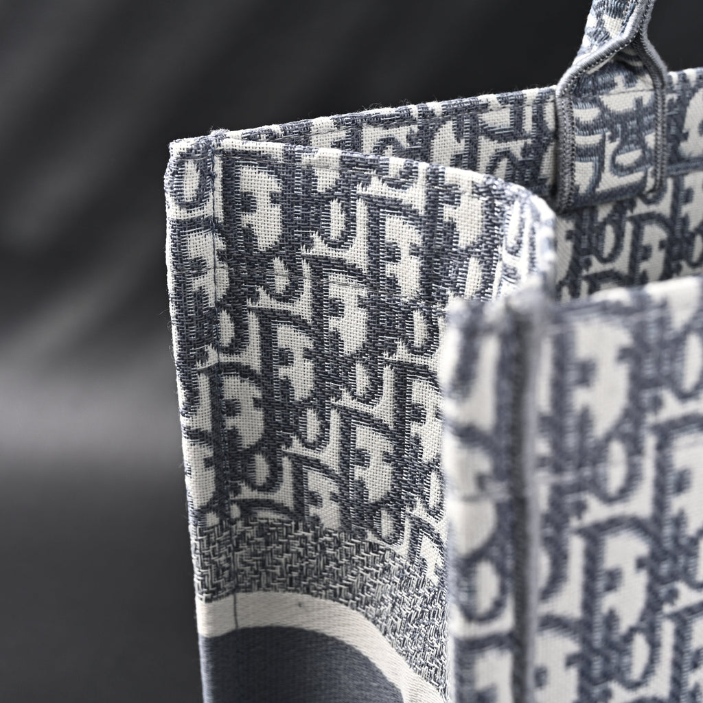 Christian Dior Large Book Tote – Grey Oblique Embroidery