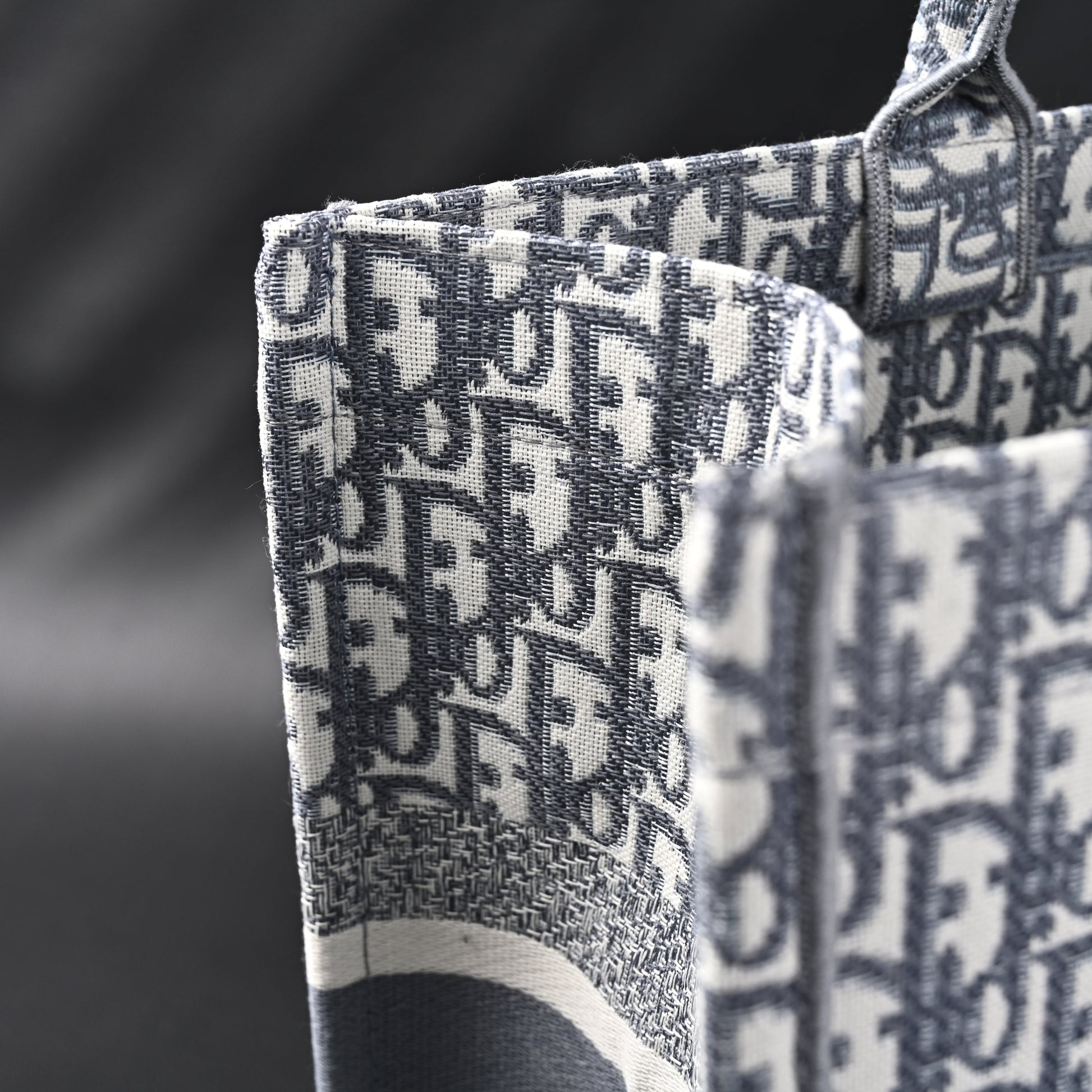 Christian Dior Large Book Tote – Grey Oblique Embroidery