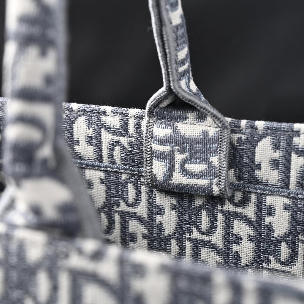 Christian Dior Large Book Tote – Grey Oblique Embroidery
