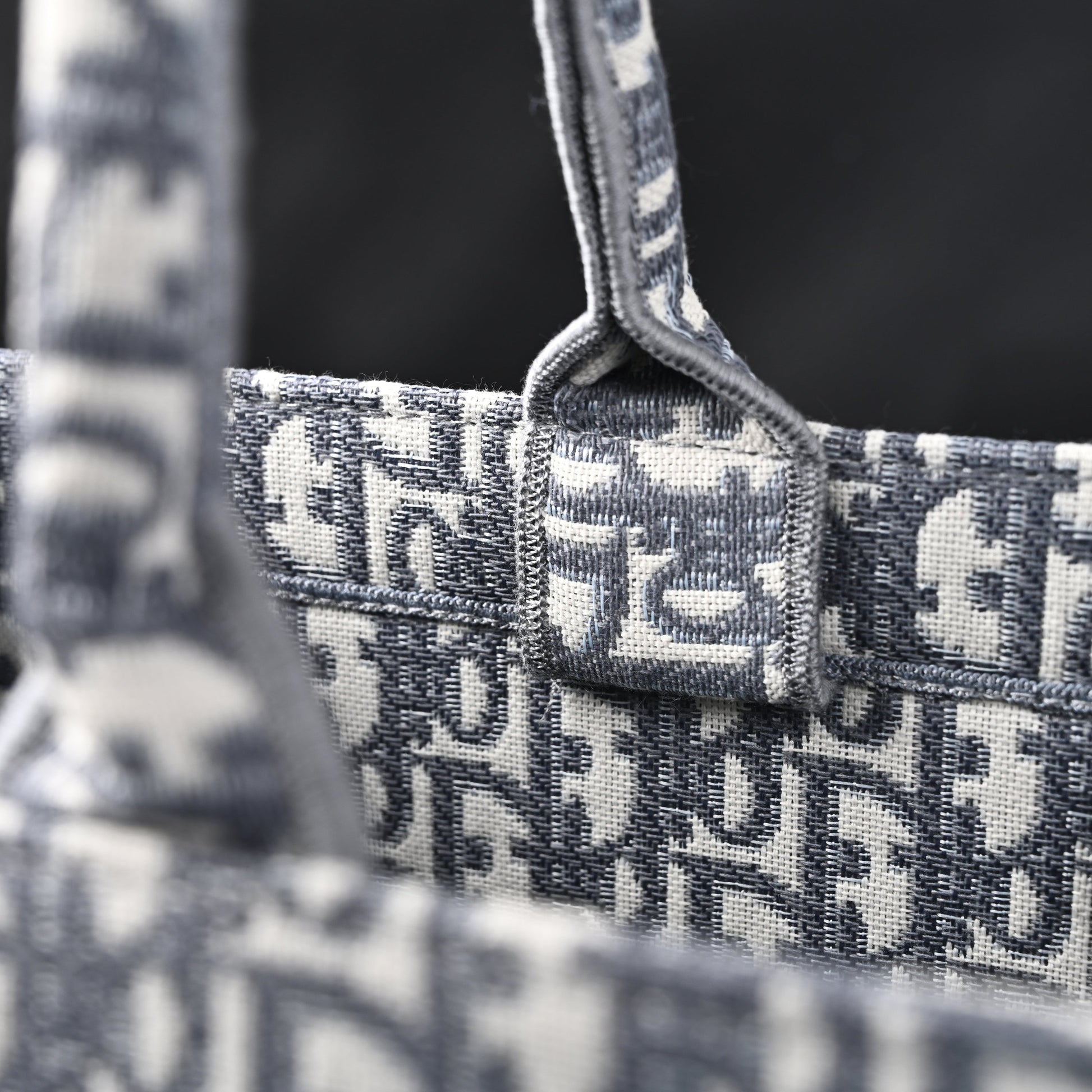 Christian Dior Large Book Tote – Grey Oblique Embroidery