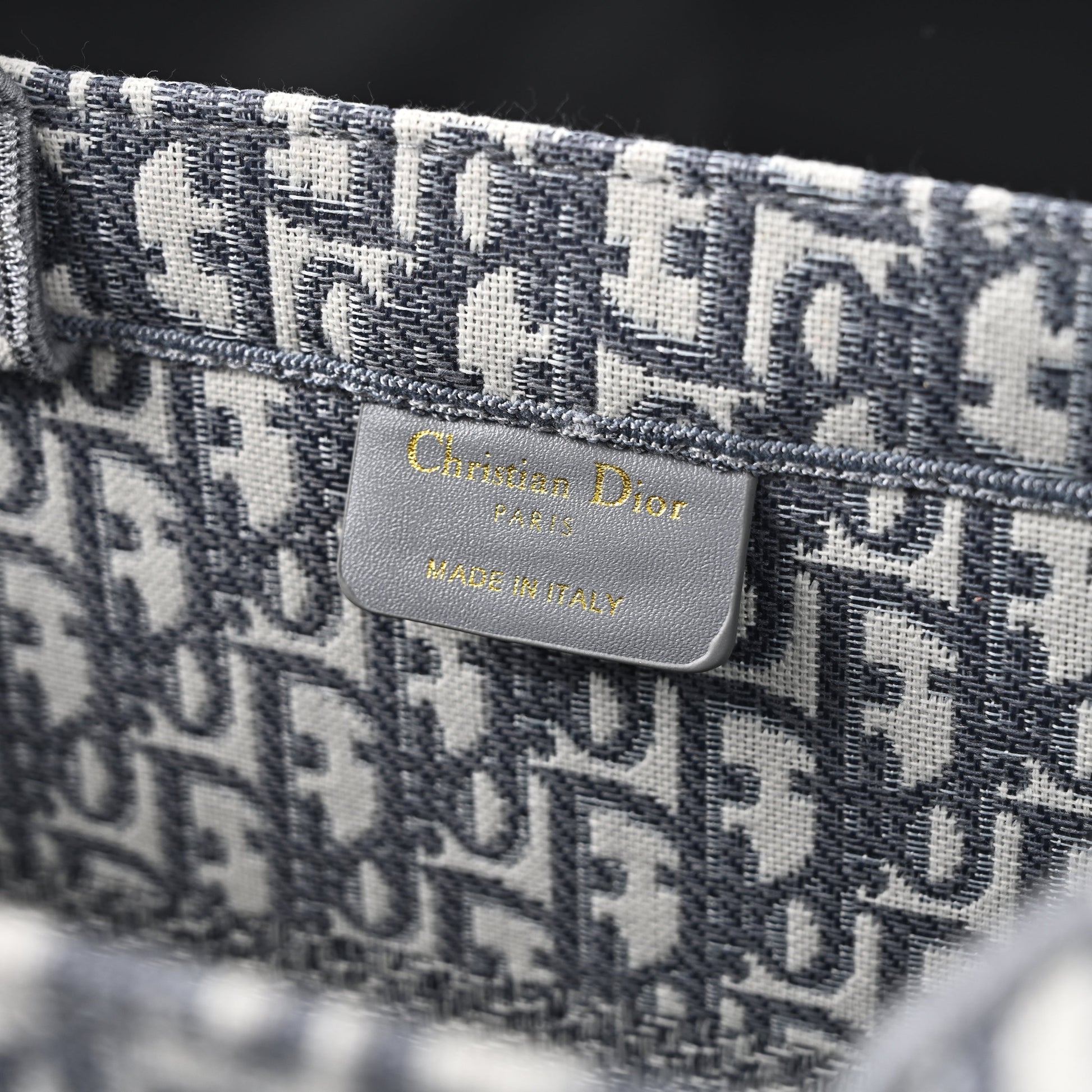 Christian Dior Large Book Tote – Grey Oblique Embroidery