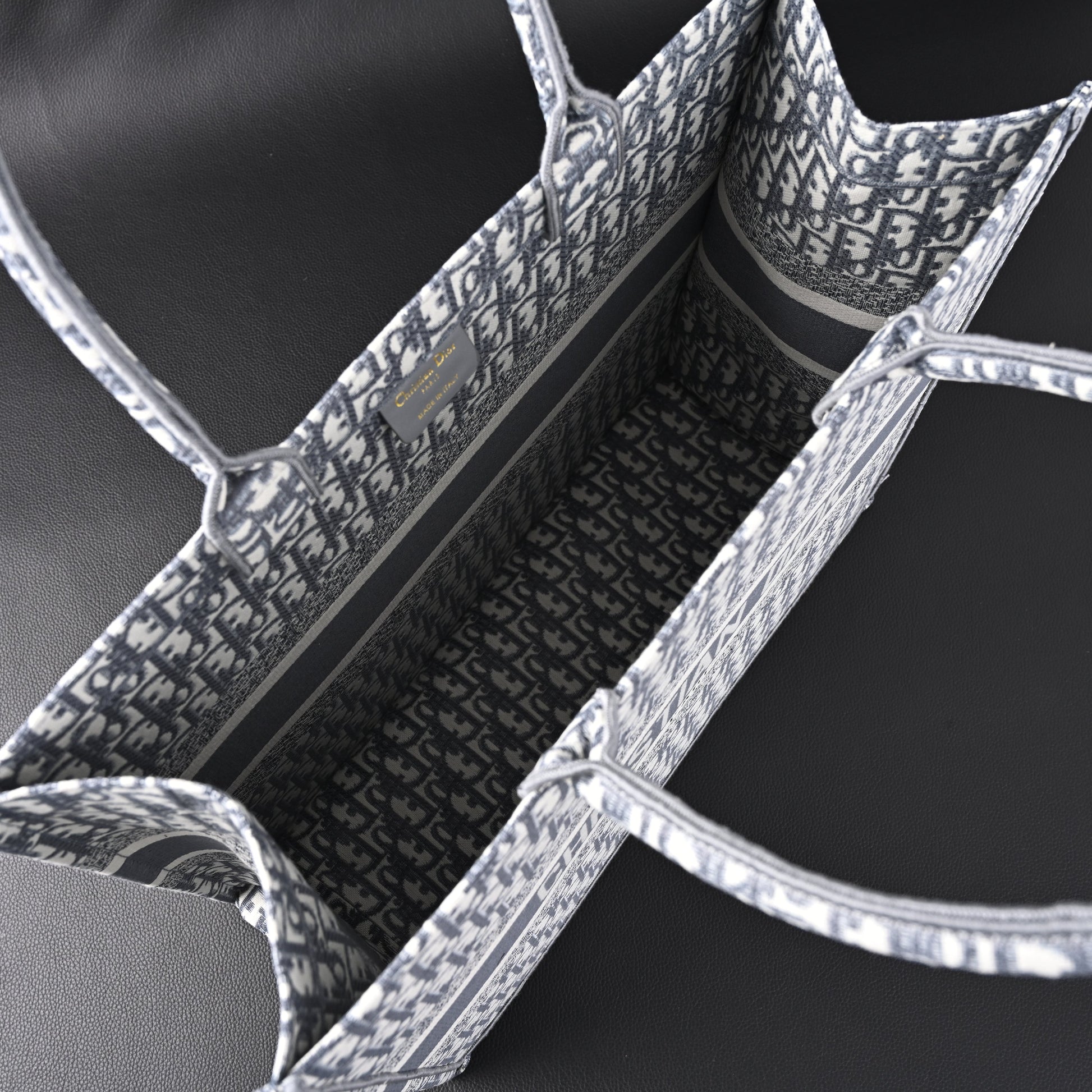 Christian Dior Large Book Tote – Grey Oblique Embroidery